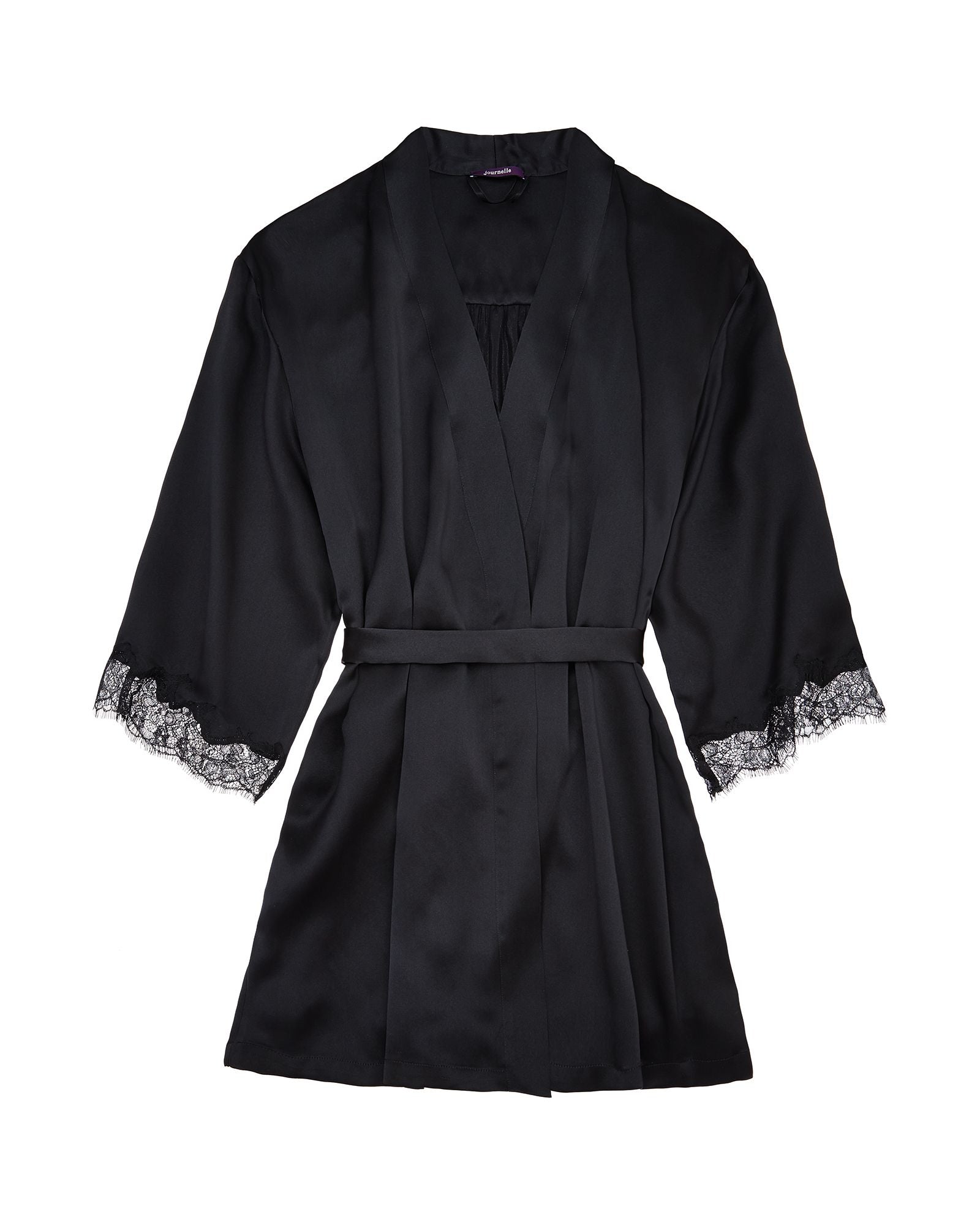 Journelle Charlotte Short Robe in black