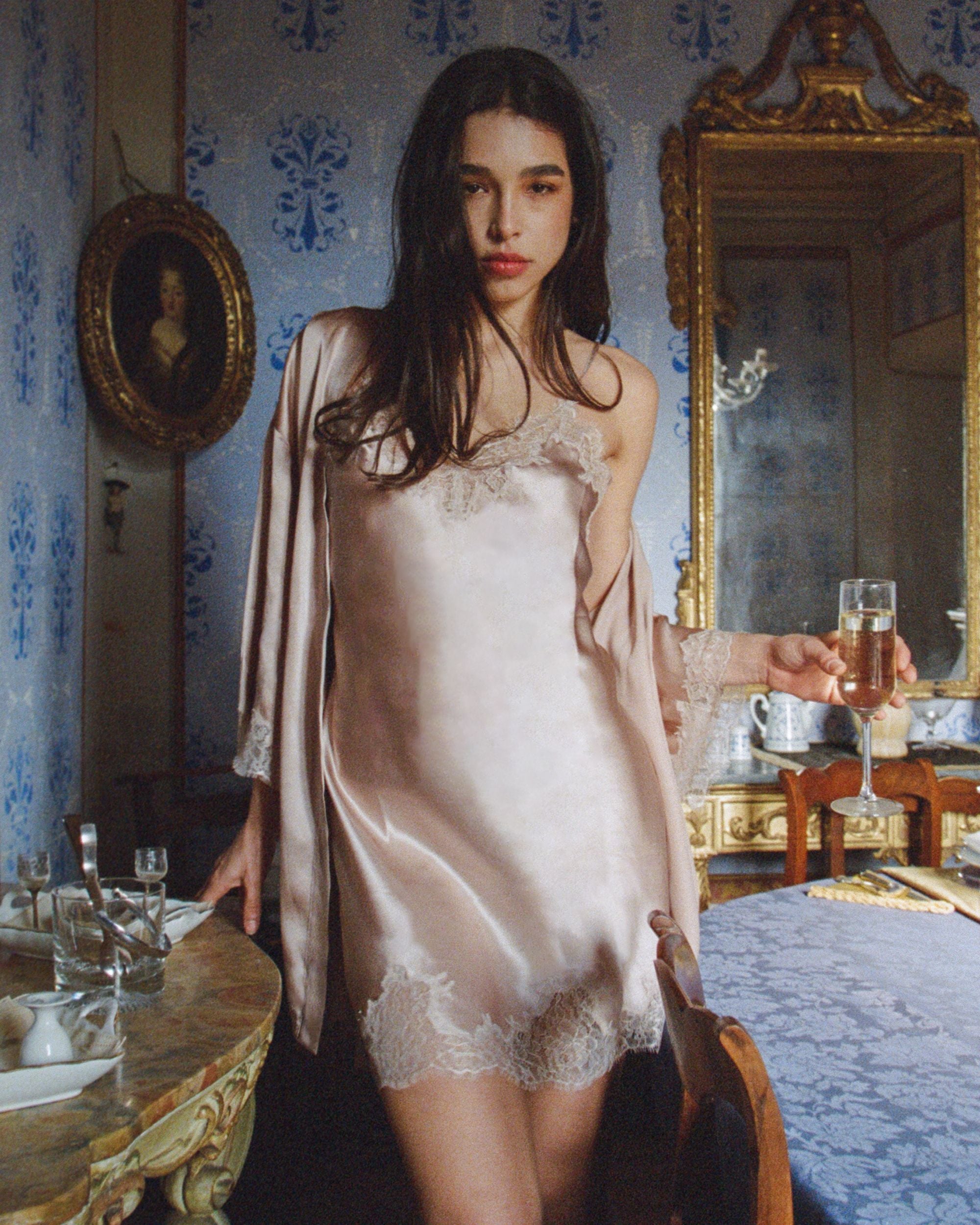 Journelle Charlotte Short Robe in pink