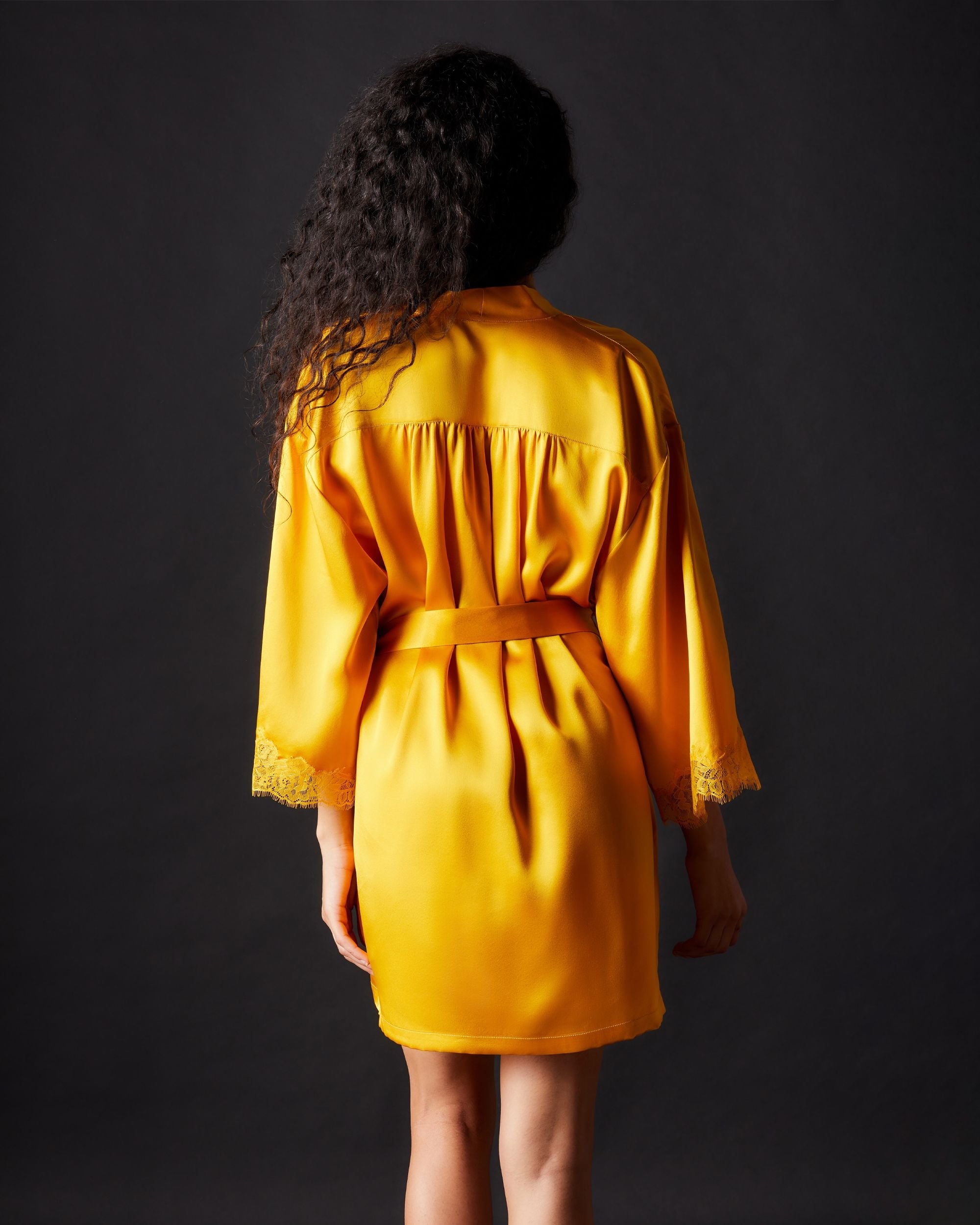 Journelle Charlotte Short Robe in yellow