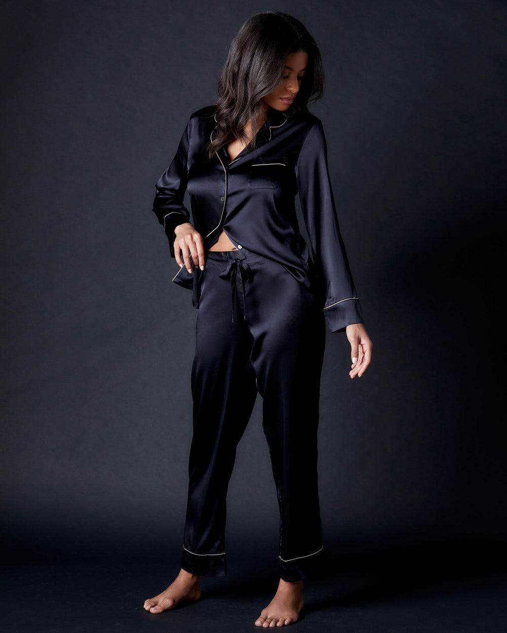 Journelle Marlene Pajama Set in black
