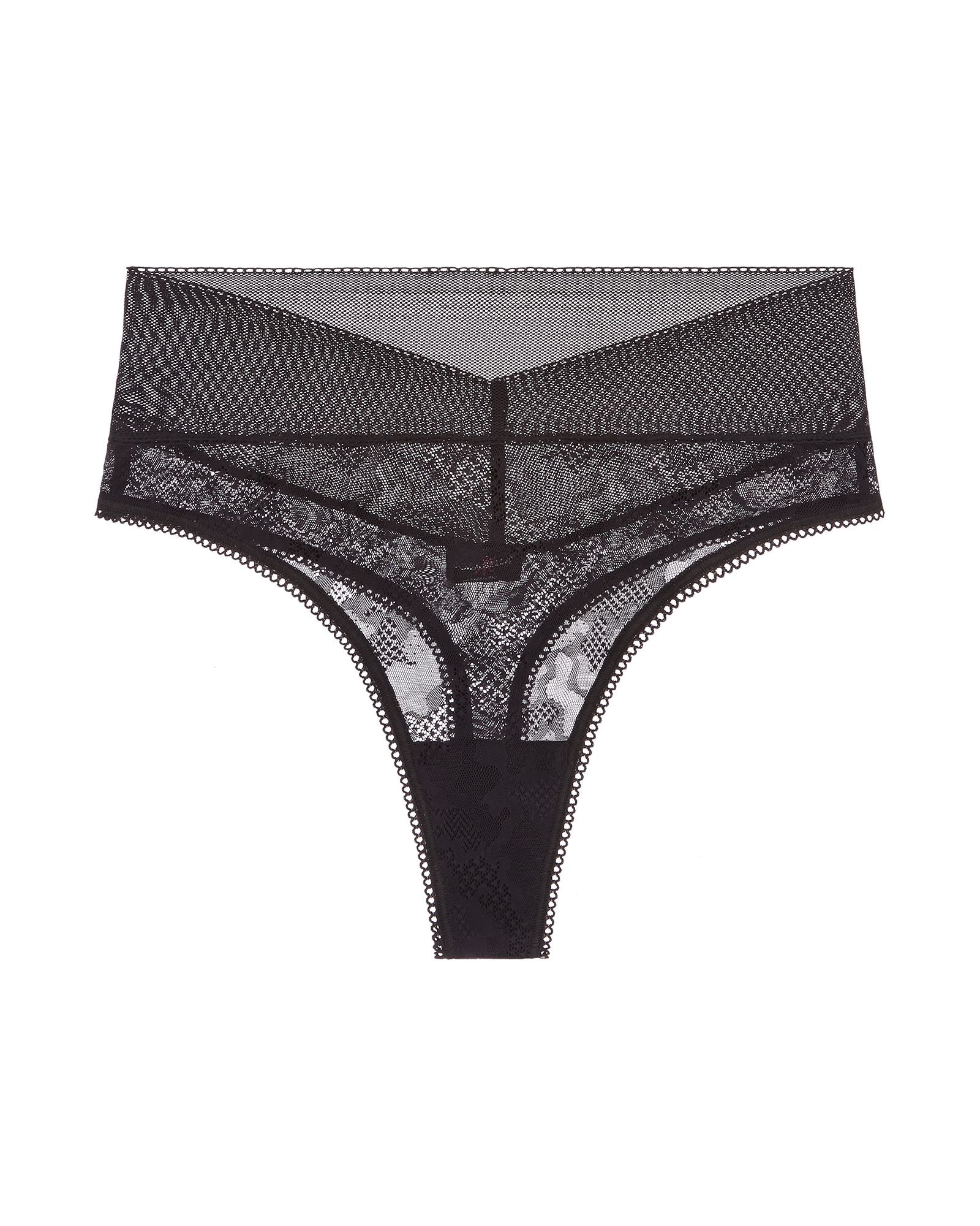 Cosabella Forza High Waisted Thong in black