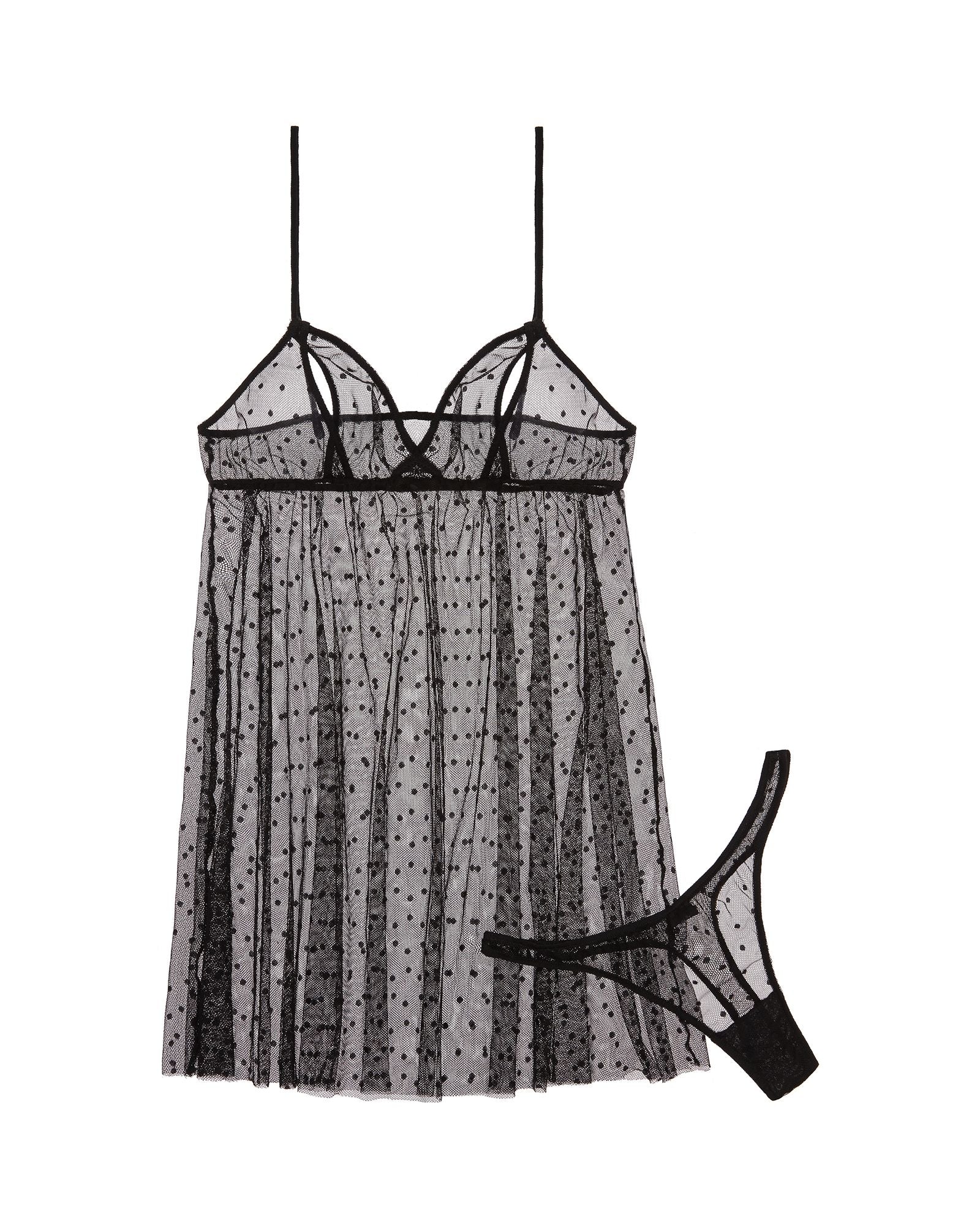 Only Hearts Coucou Lola Babydoll & Thong Set in black