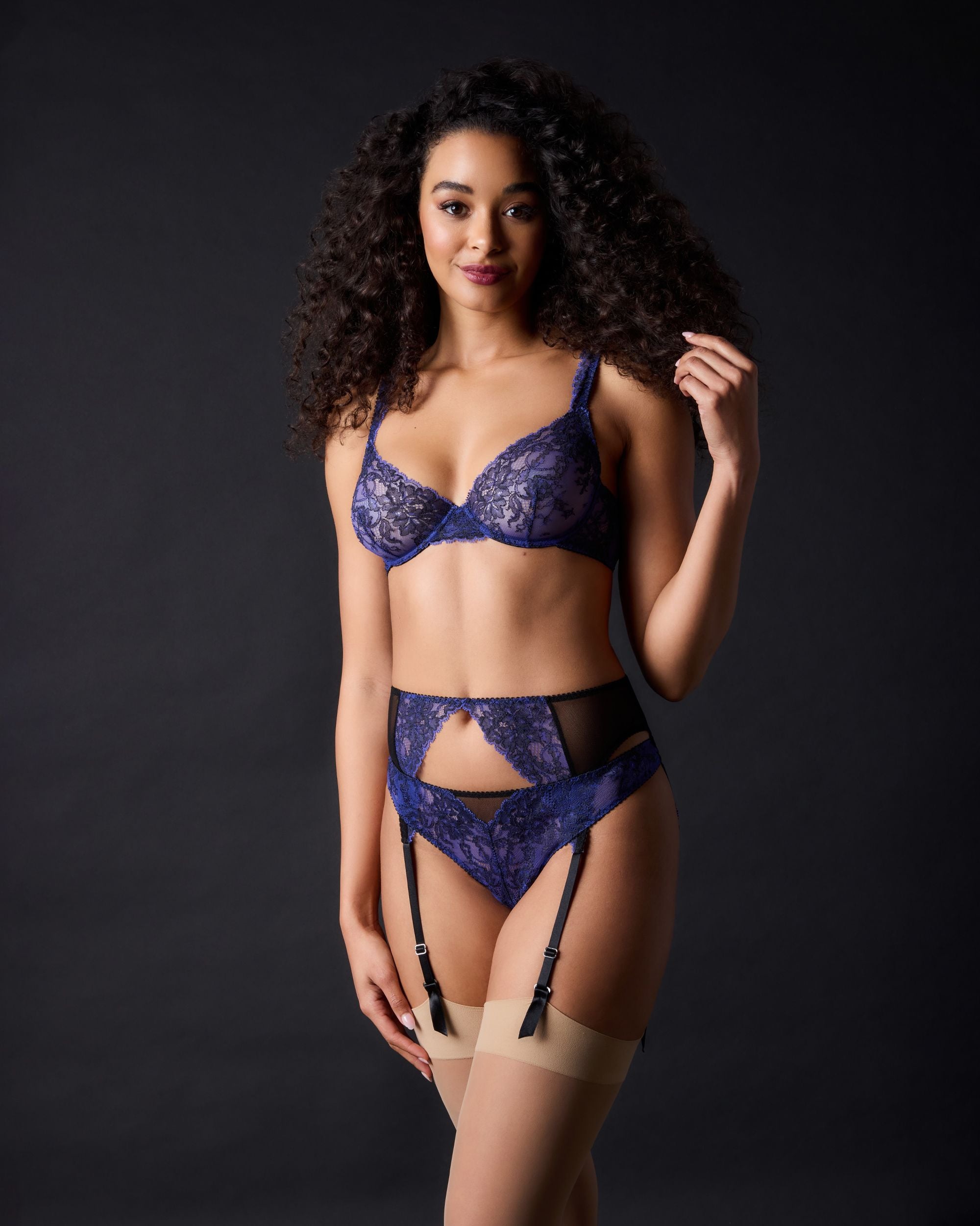 Journelle Chloe Suspender Belt in blue