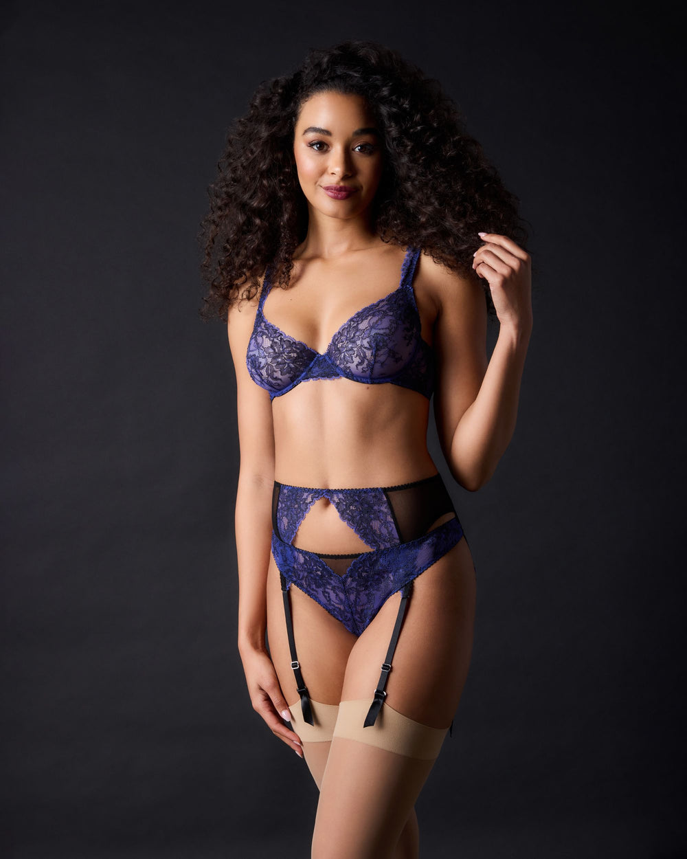 Journelle Chloe Suspender Belt in blue