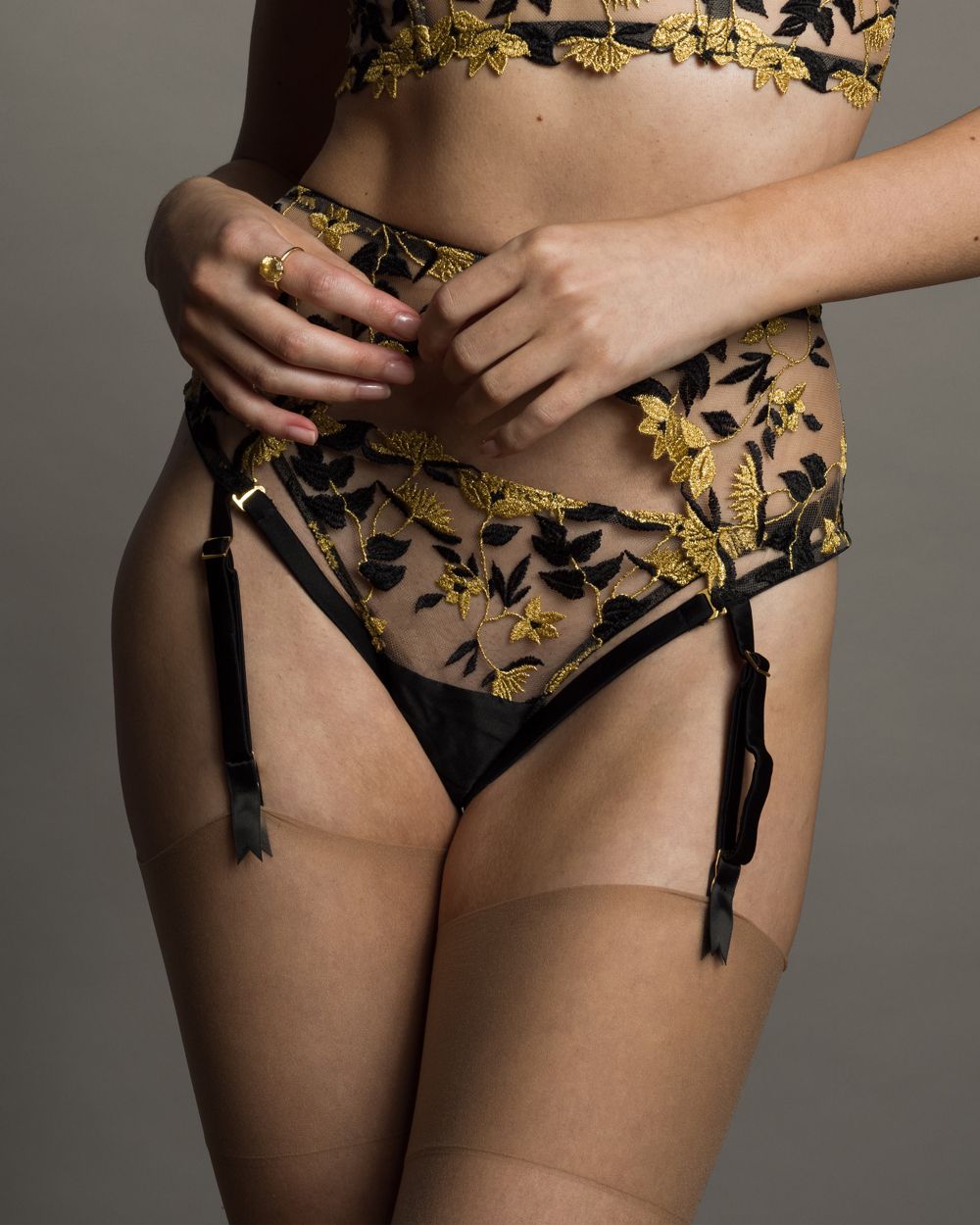 Studio Pia Soraya Strap Thong in black