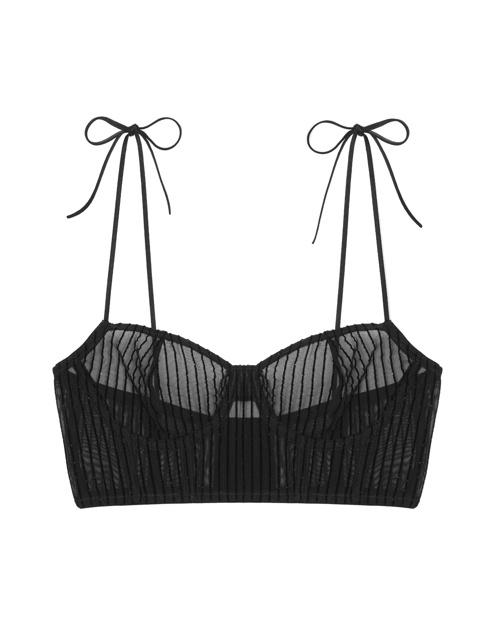 Le Petit Trou Fleur Bralette in black
