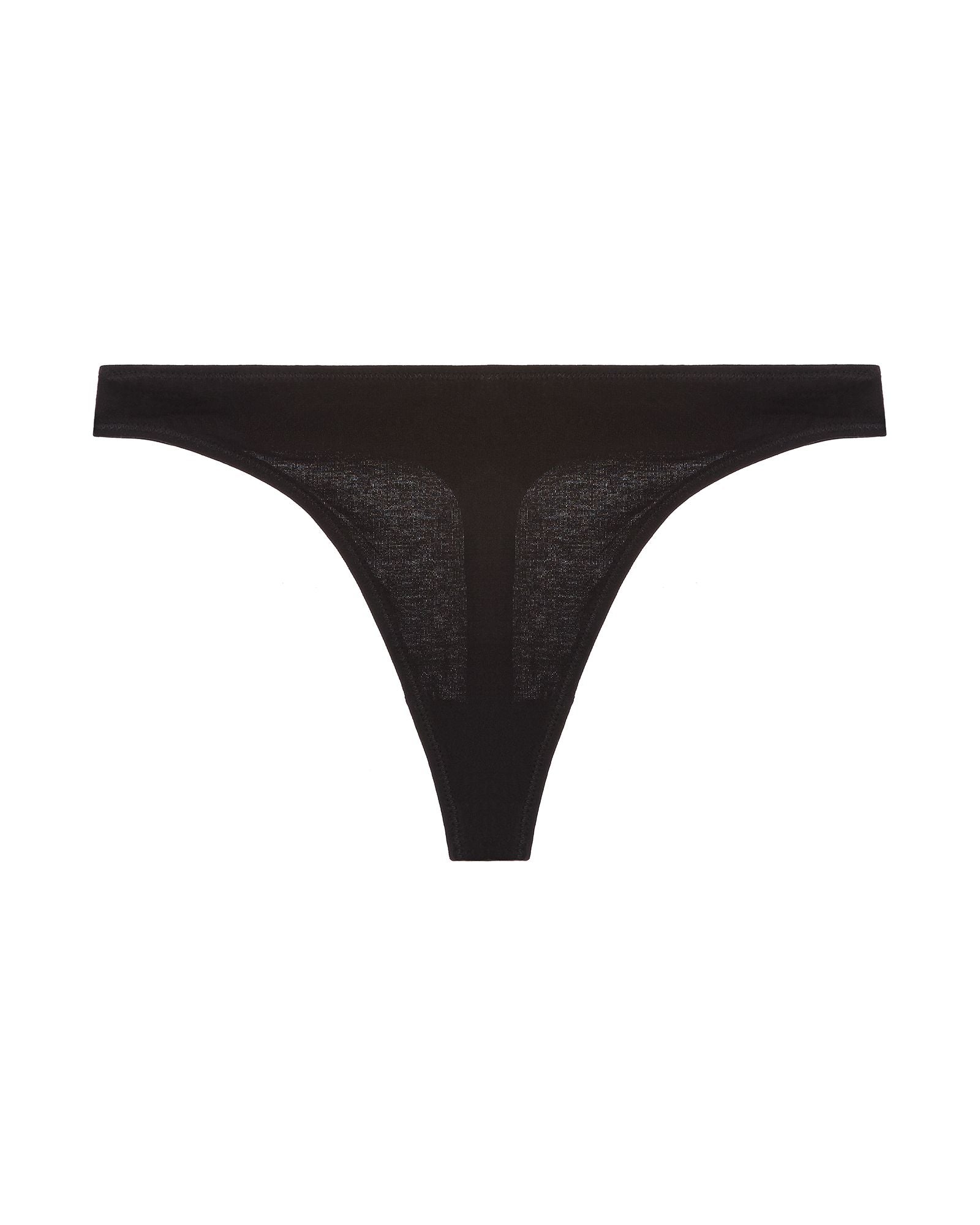 Skin Whisper Weight Organic Pima Genny Thong in black