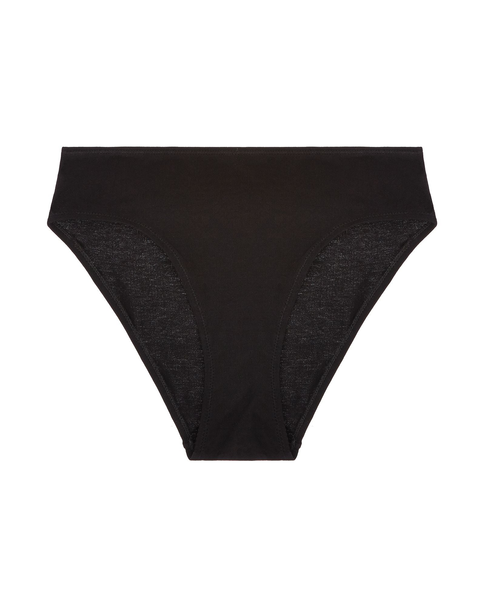 Skin Whisper Weight Organic Pima Galen High Leg Brief in black