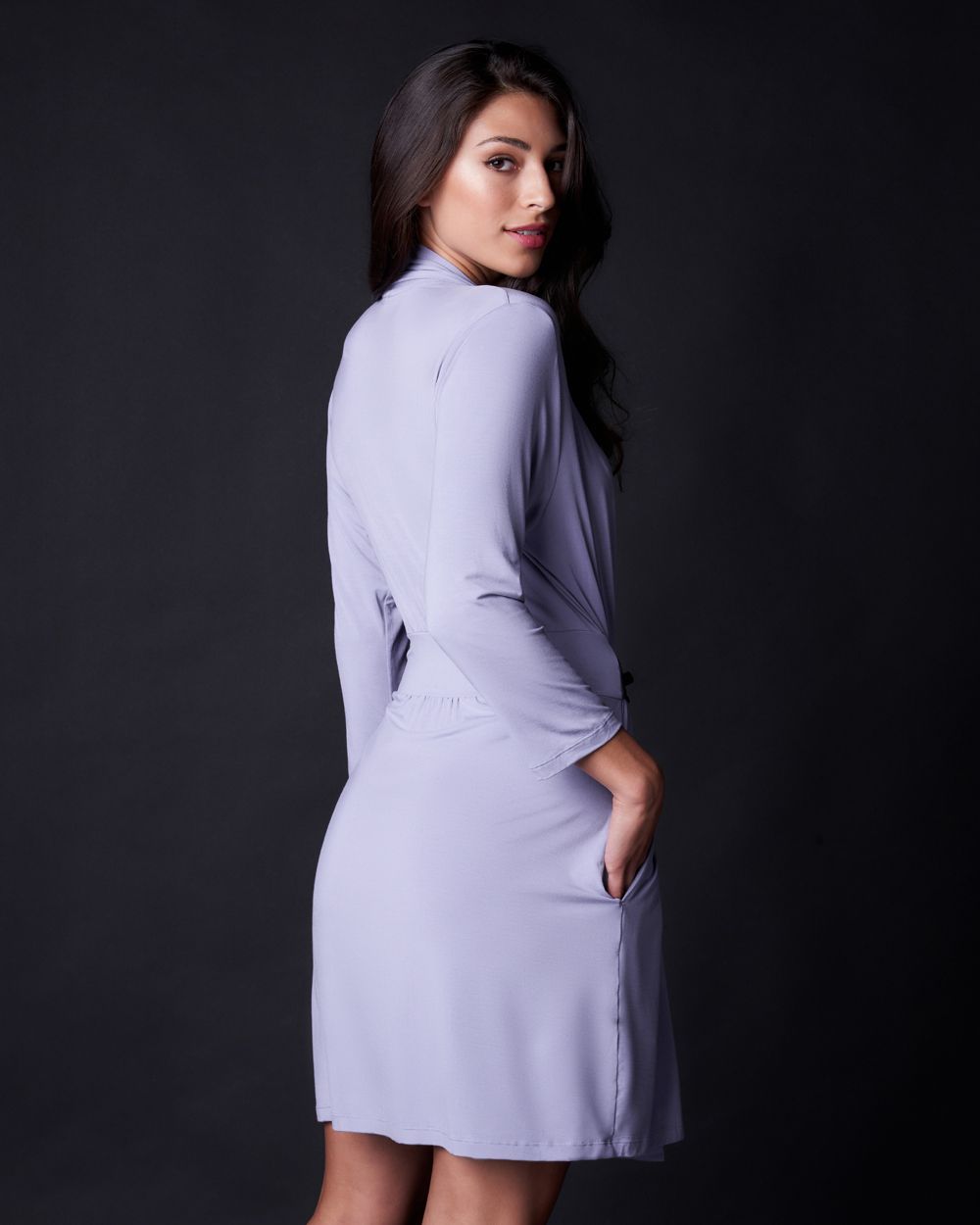 Fleur't Robe with Silk Ties in purple