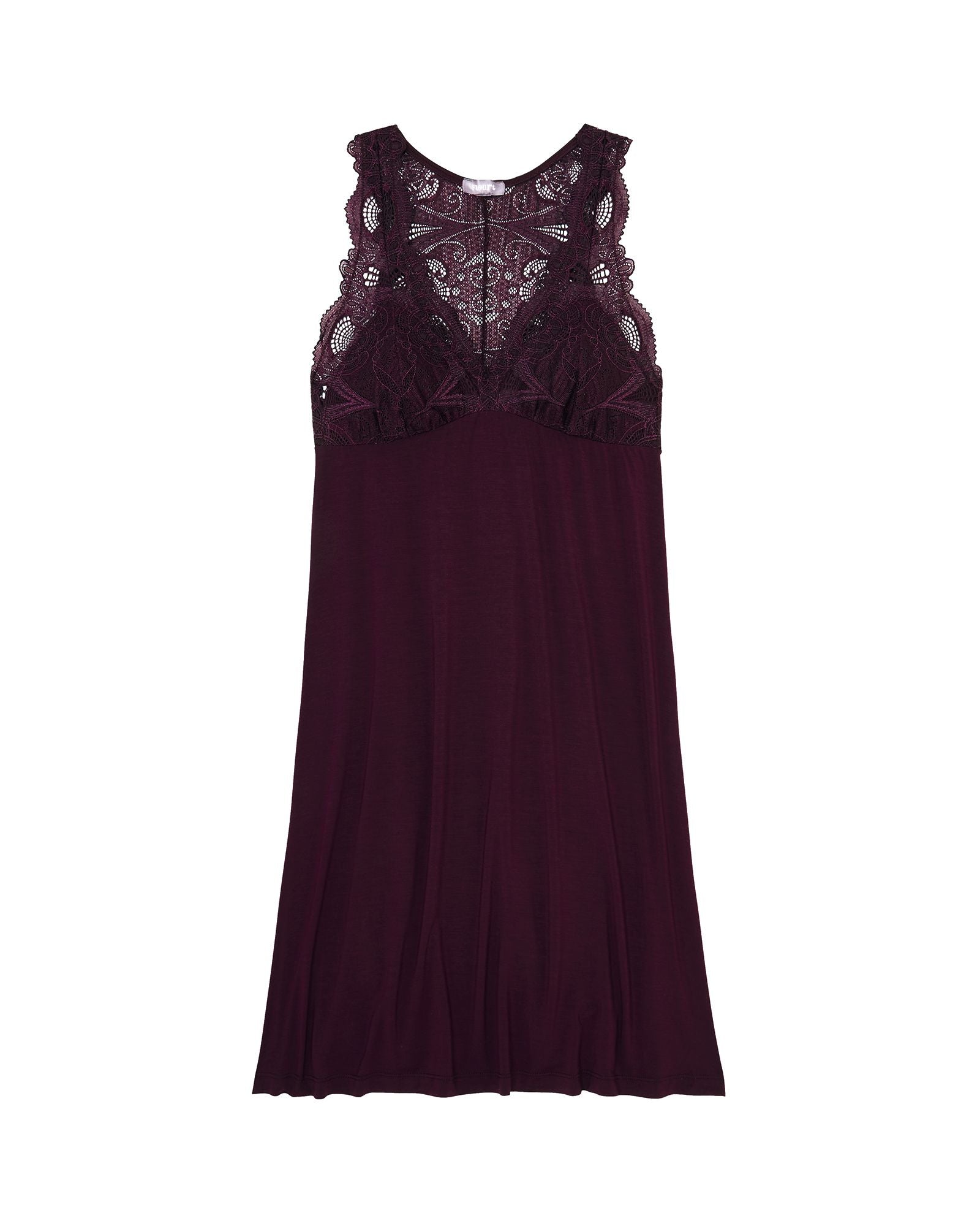 Fleur't Belle Epoque Lace T-Back Chemise in purple