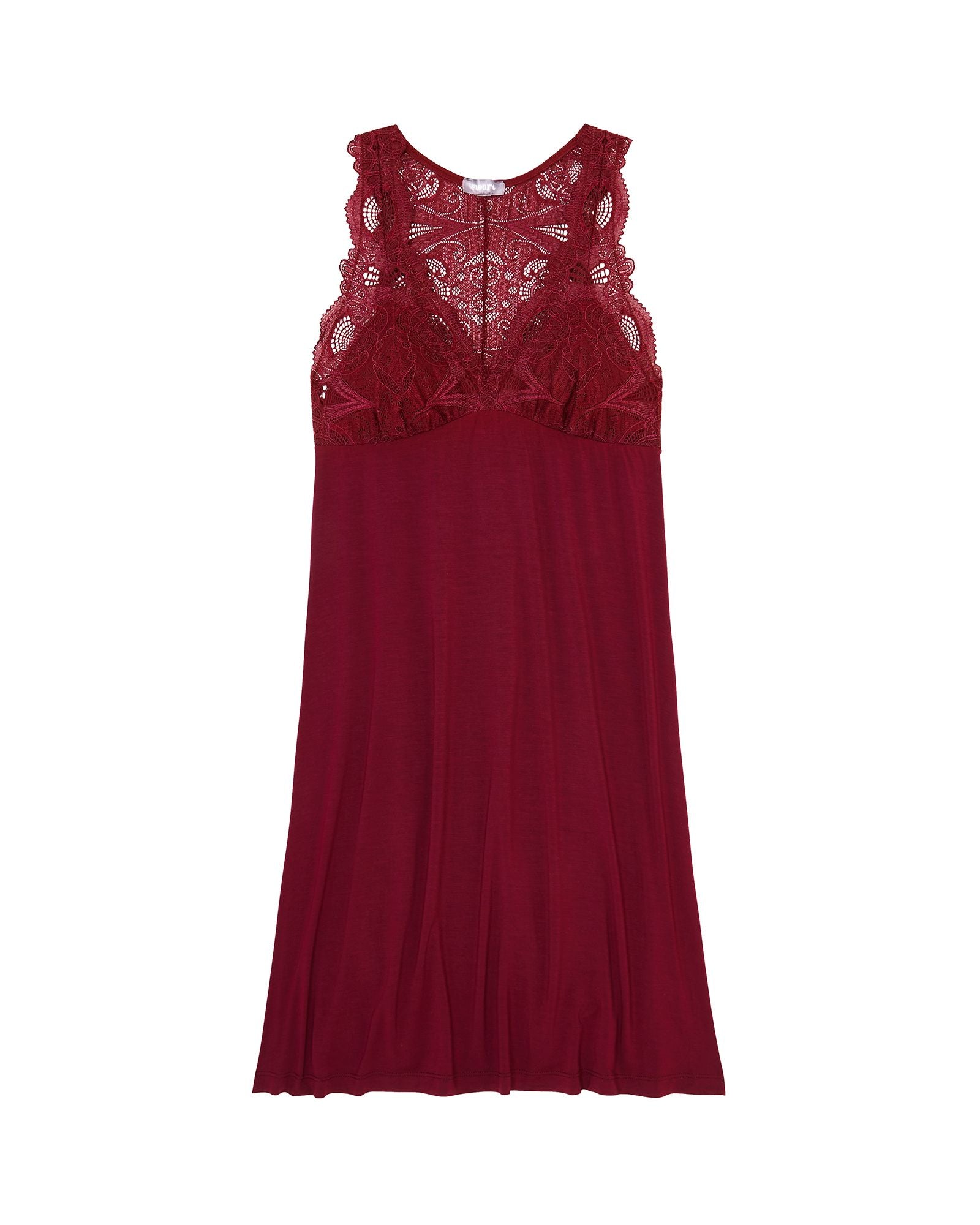 Fleur't Belle Epoque Lace T-Back Chemise in red
