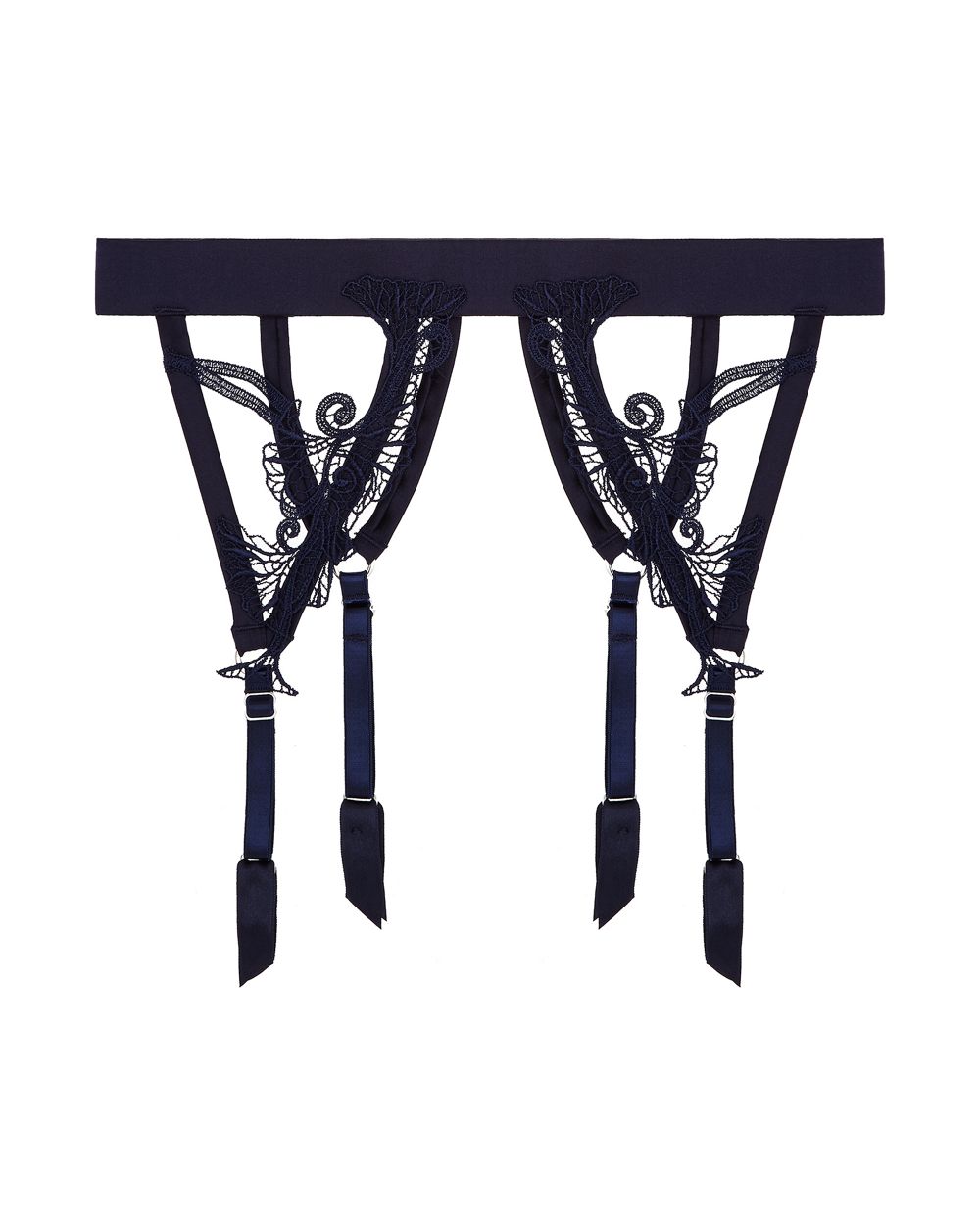 Fleur of England Midnight Suspender Belt in blue