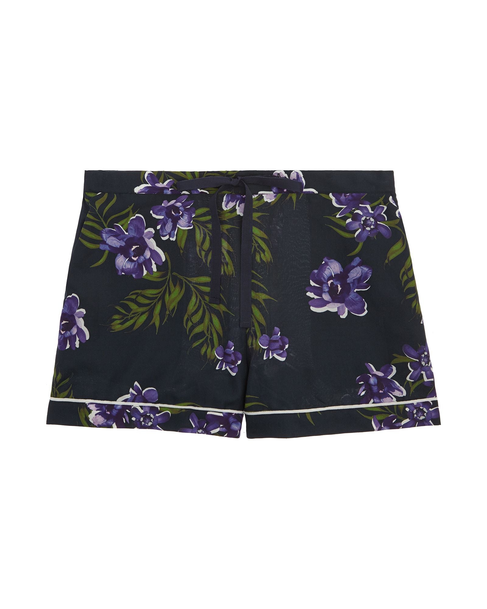 Violet & Wren Calycanthus Silk Cotton Sport Short in blue