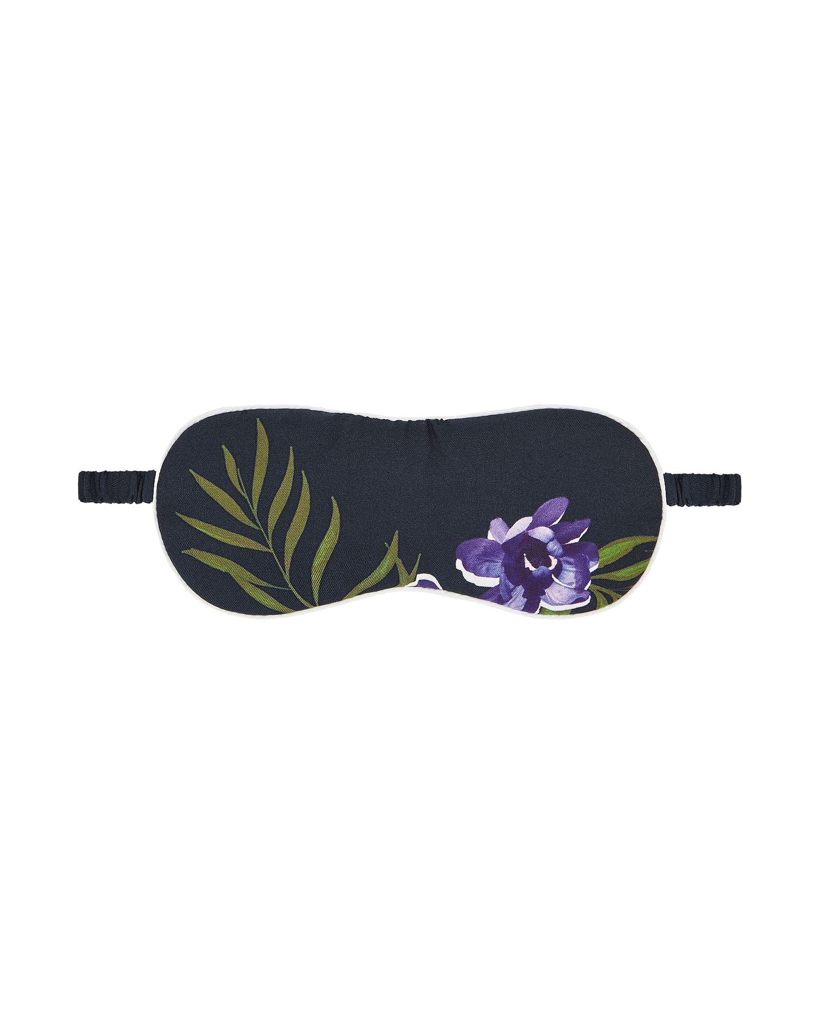 Violet & Wren Calycanthus Silk Cotton Sleepmask in green