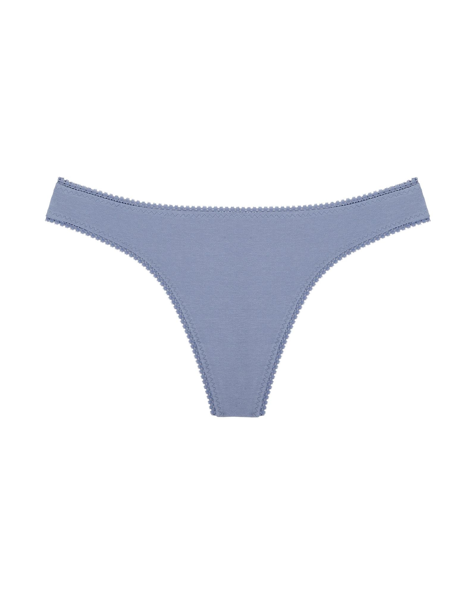 OnGossamer Cabana Cotton Hip G Thong in blue