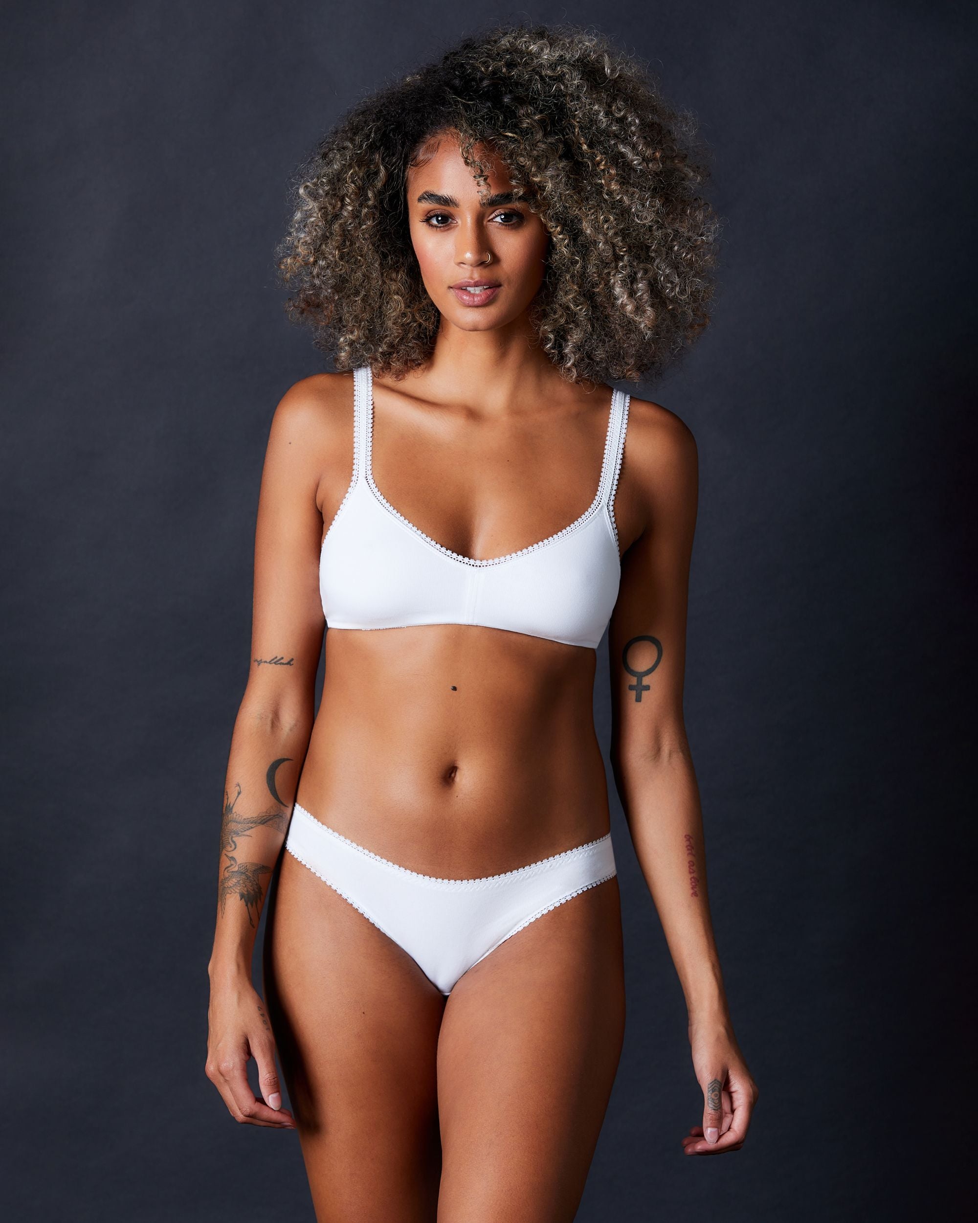 OnGossamer Cabana Cotton Hip Bikini in white