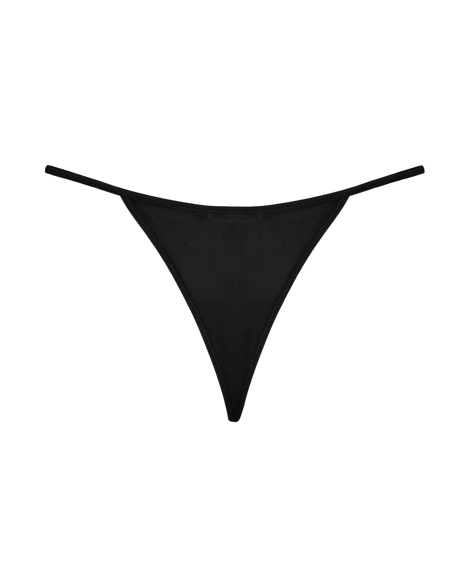 Skin Organic Pima Cotton Oriana G-String in black