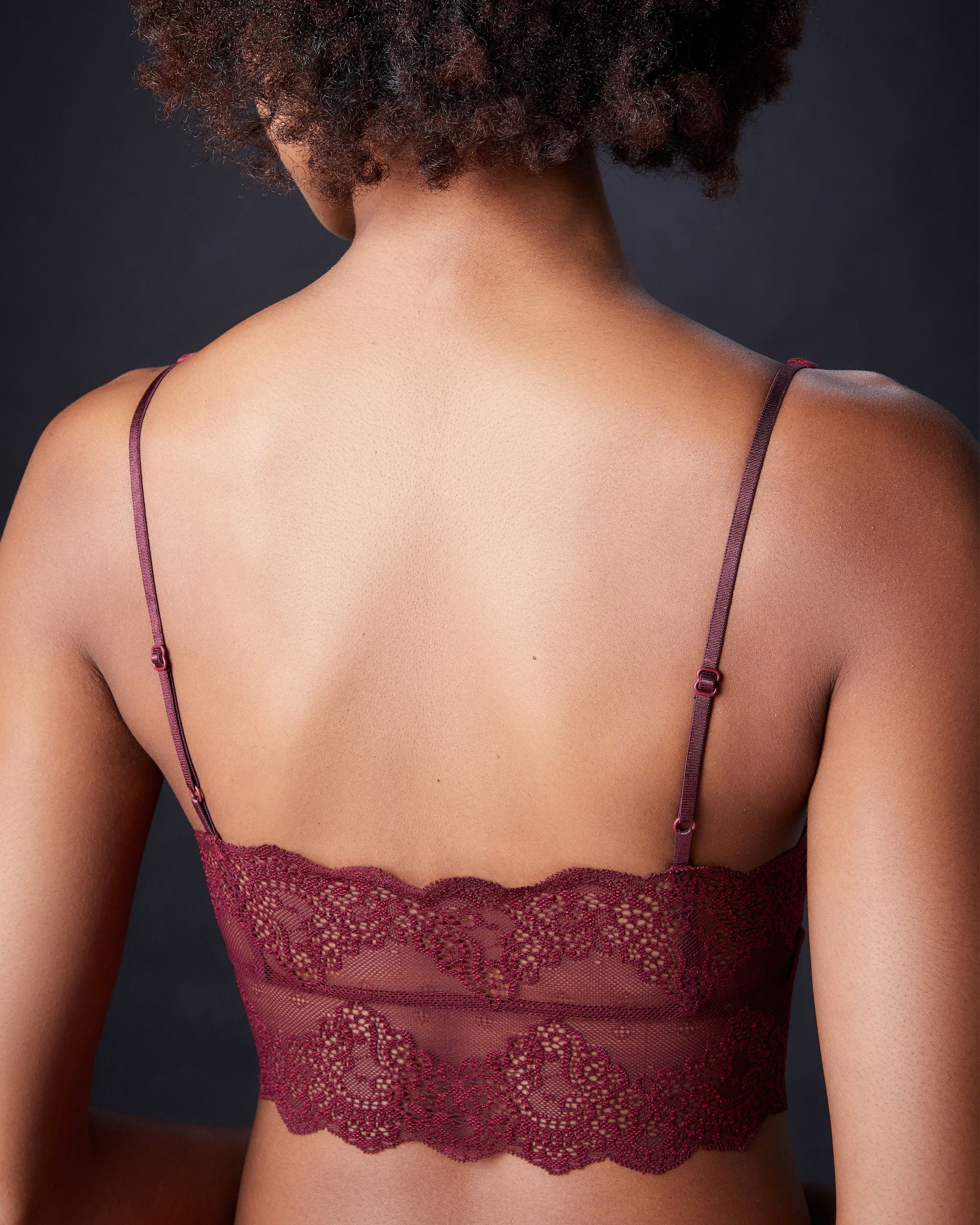 Only Hearts Eco Rib with Lace Long Line Bralette in red