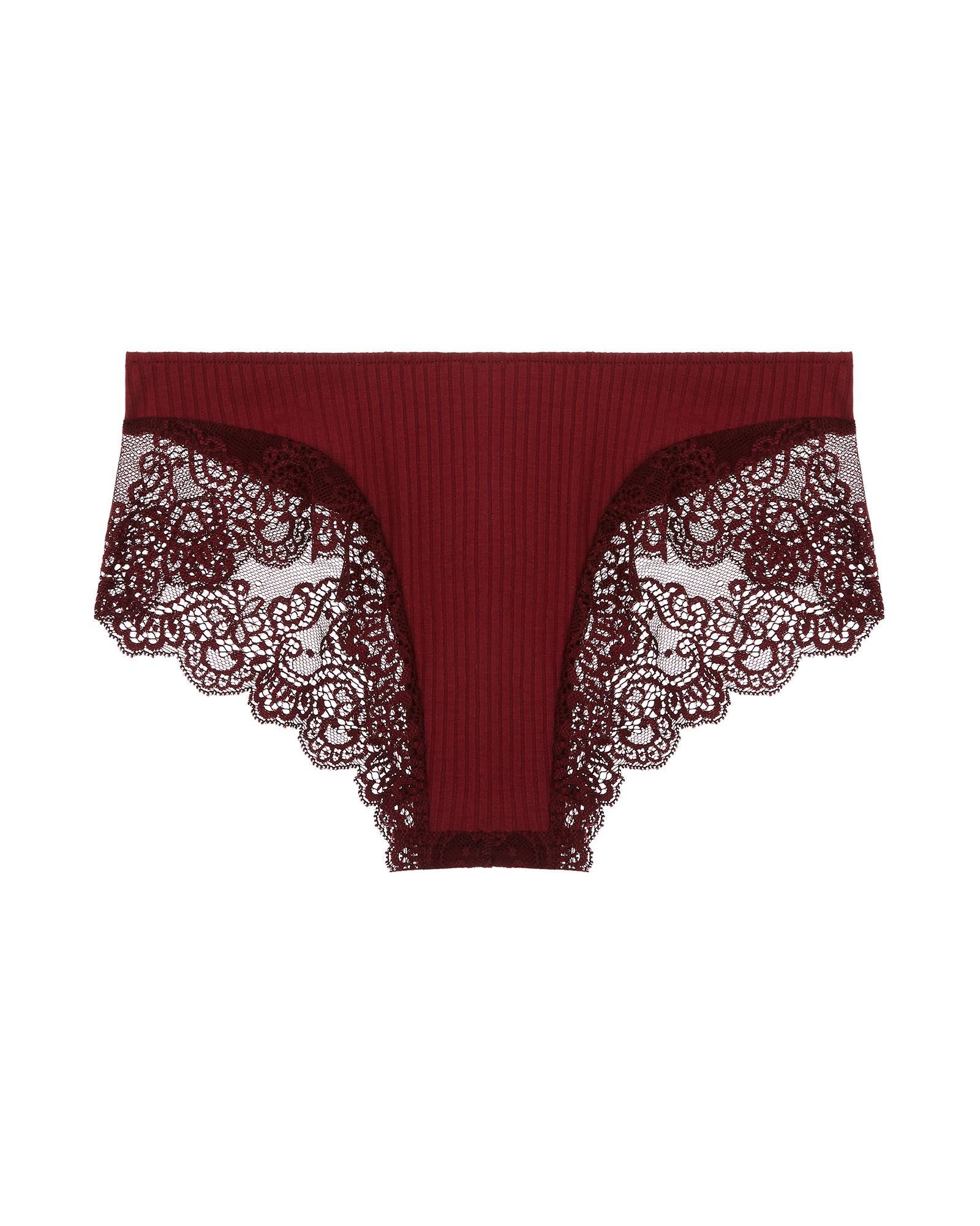 Only Hearts Eco Rib with Lace Cheeky Hipster in purple