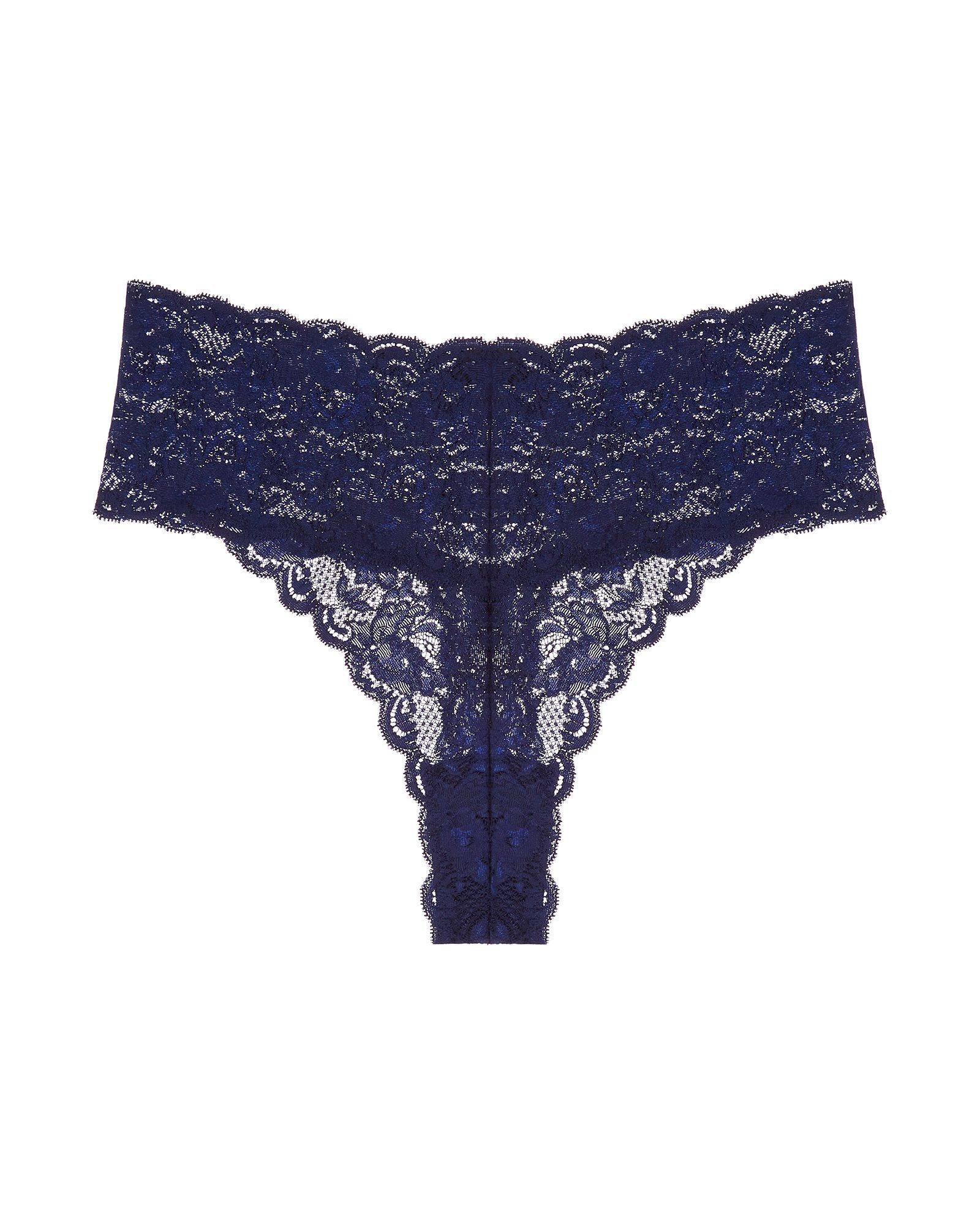 Cosabella Never Say Never Extended Cutie Low Rise Thong in blue