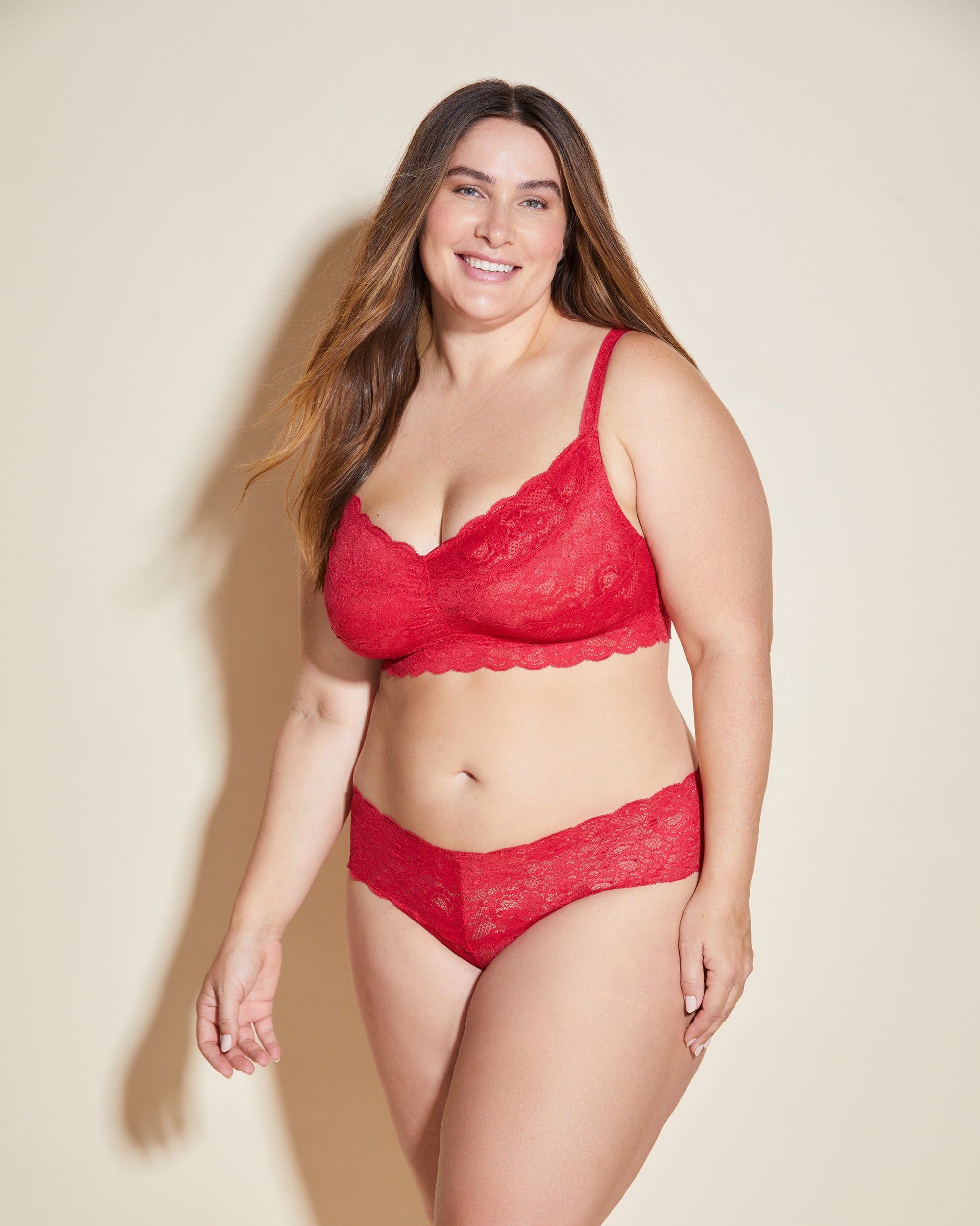 Cosabella Never Say Never Extended Cutie Low Rise Thong in red
