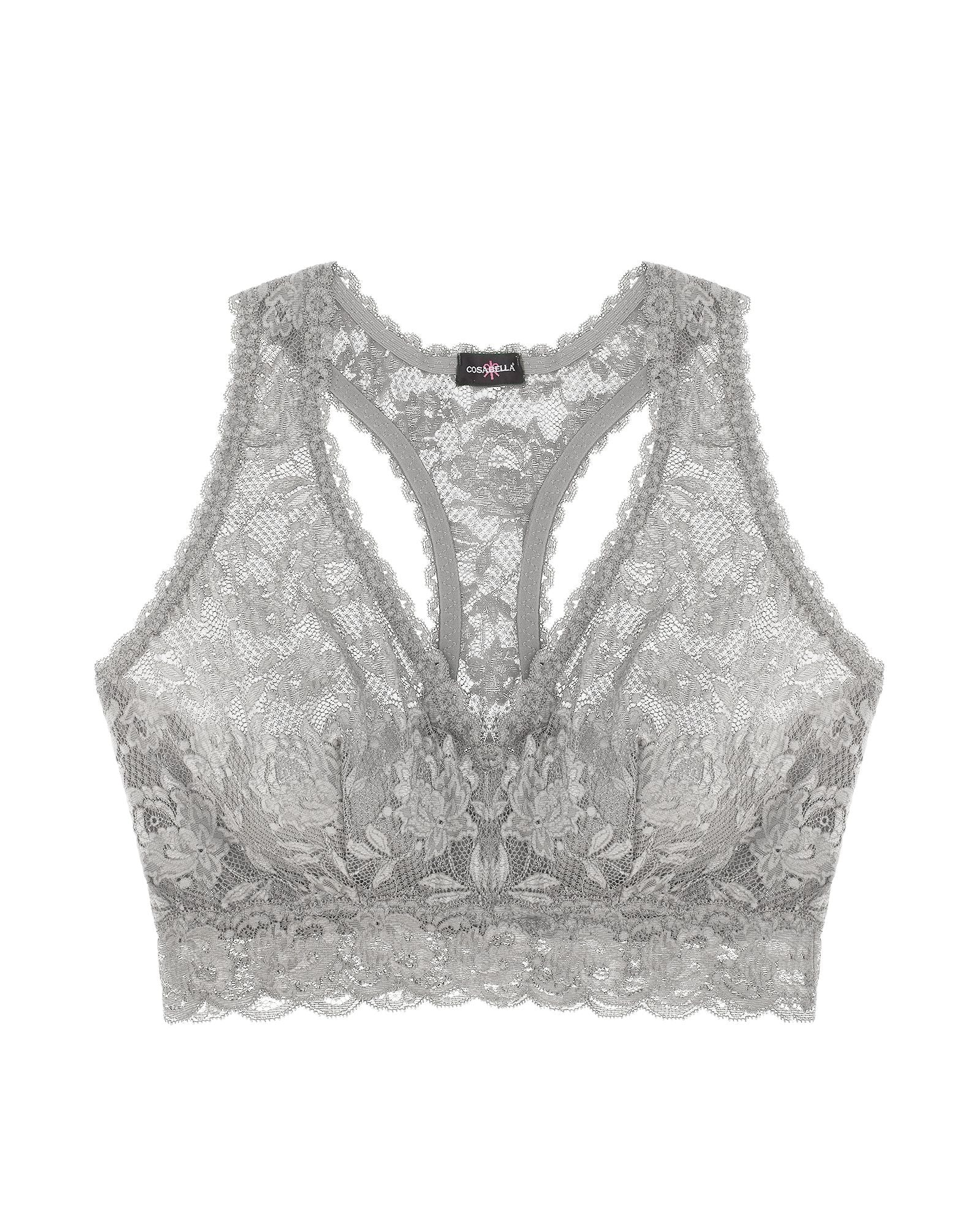 Cosabella Never Say Never Curvy Racie Racerback Bralette in gray