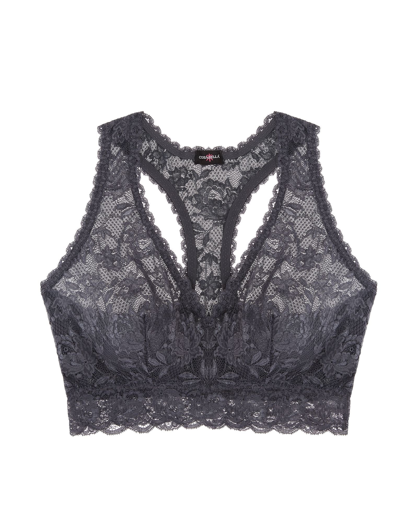 Cosabella Never Say Never Curvy Racie Racerback Bralette in gray
