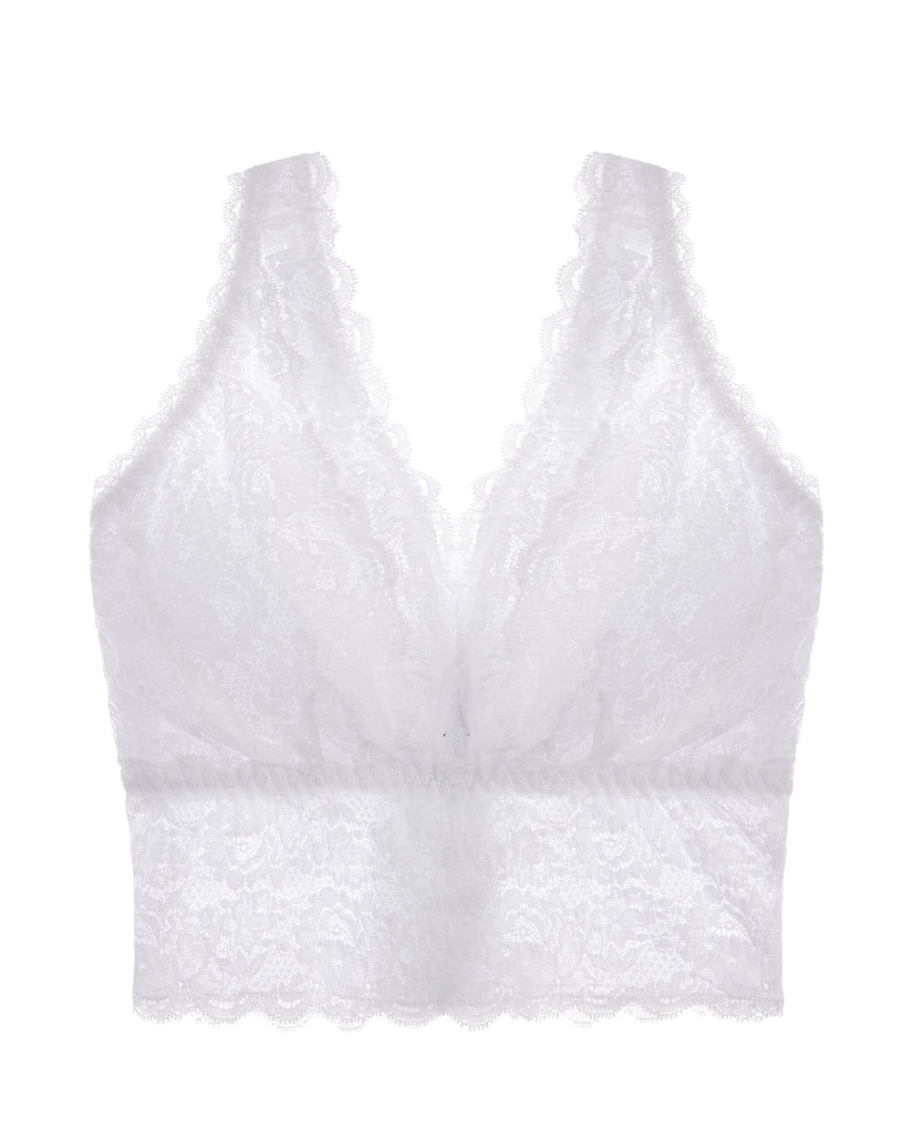 Cosabella Never Say Never Curvy Plungie Longline Bralette in white
