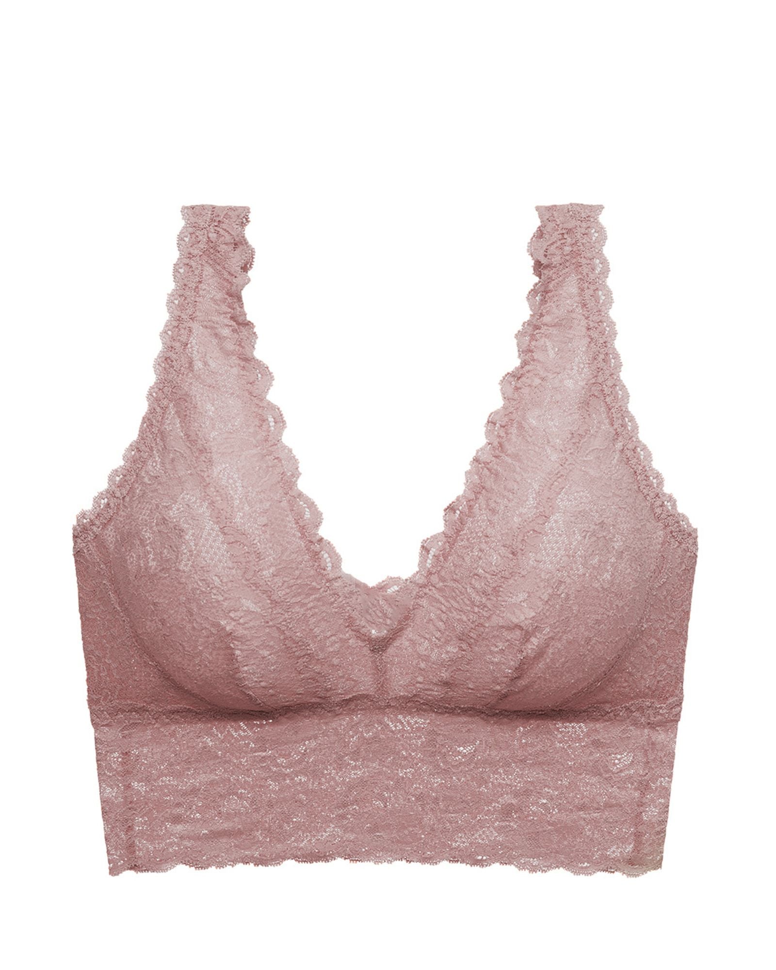 Cosabella Never Say Never Curvy Plungie Longline Bralette in pink