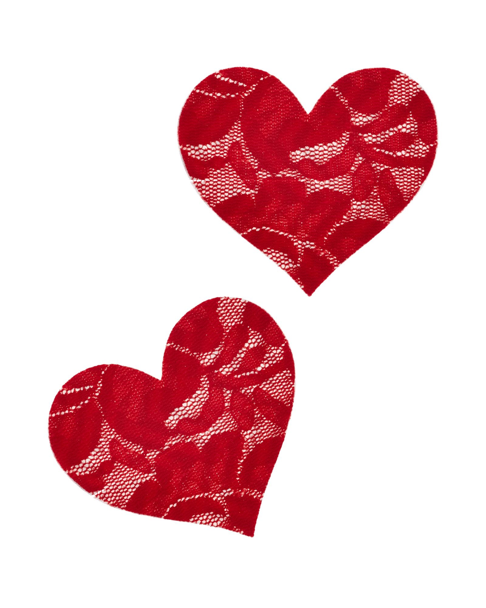 Nippies Bristols Six Red Lace Heart Single Pack in red