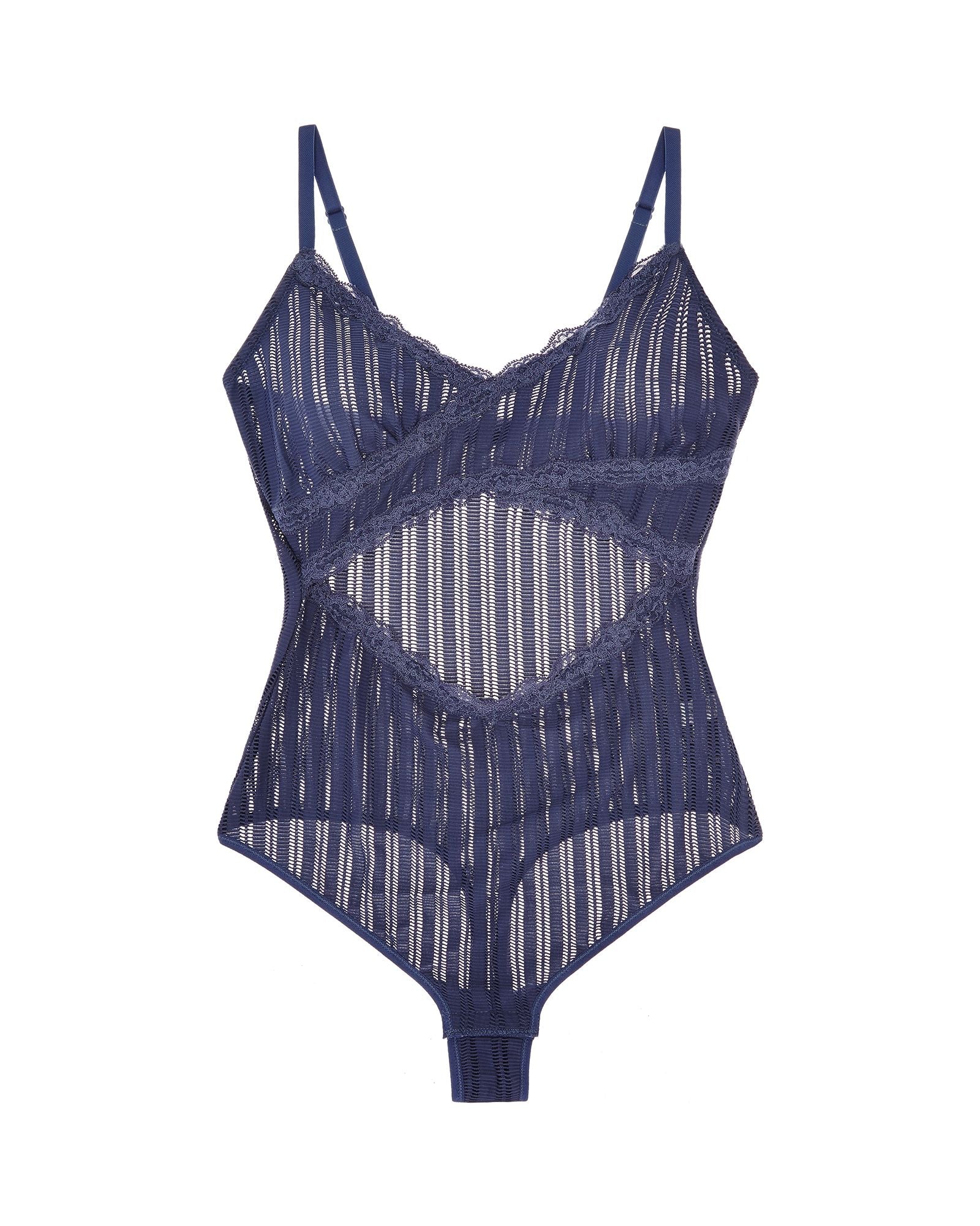 Cosabella Bisou Earth Stripe Teddy in blue