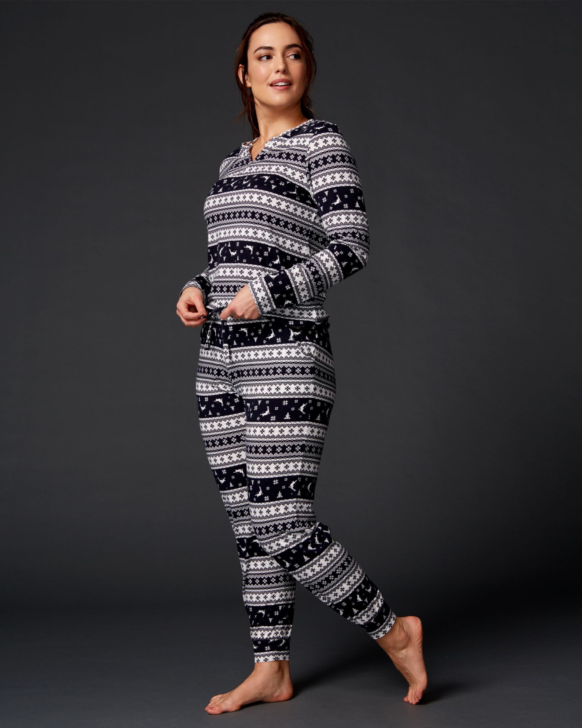 Cosabella Ski Trip Printed Pima Cotton PJ in blue