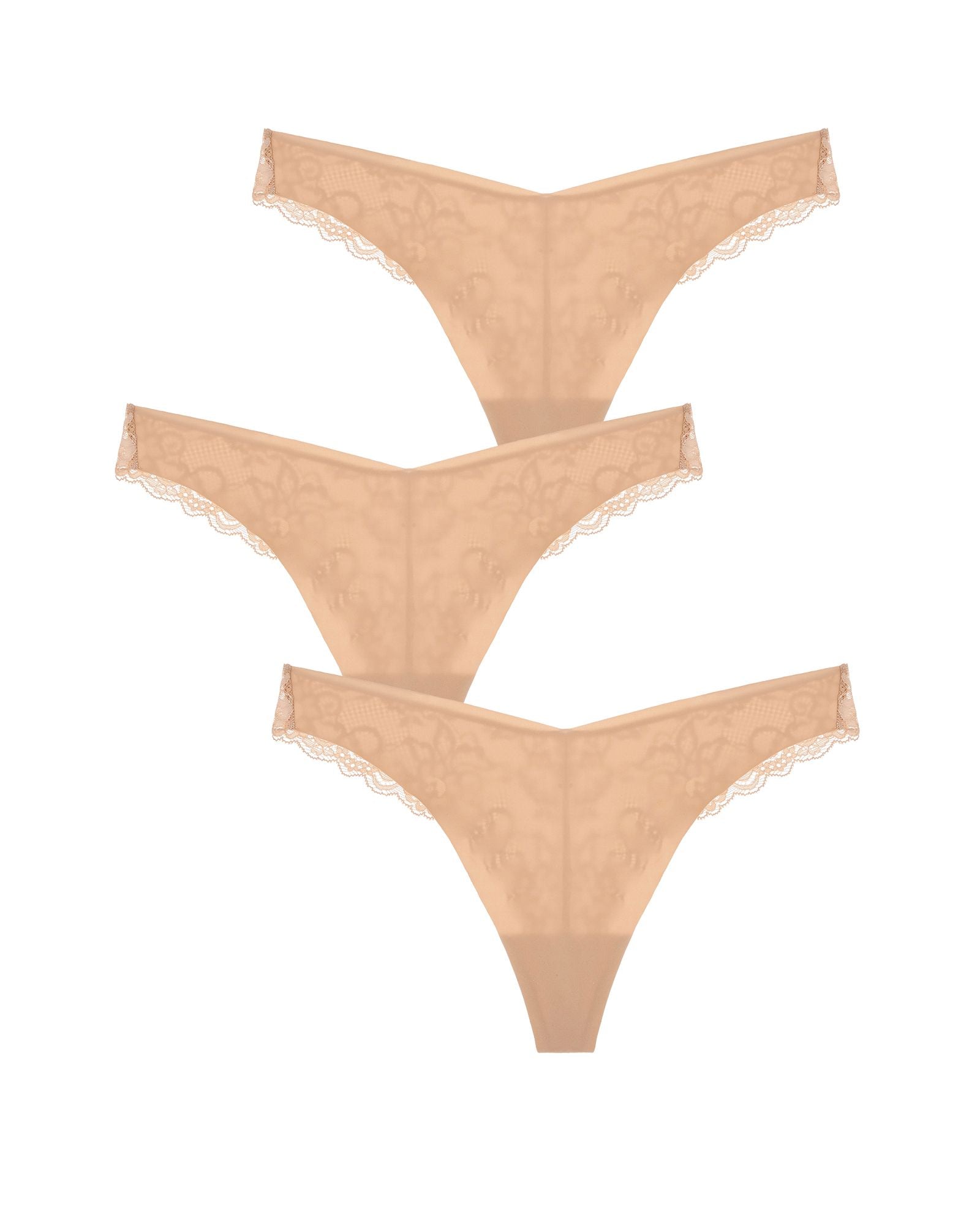 Journelle Estelle Thong 3 Pack in beige