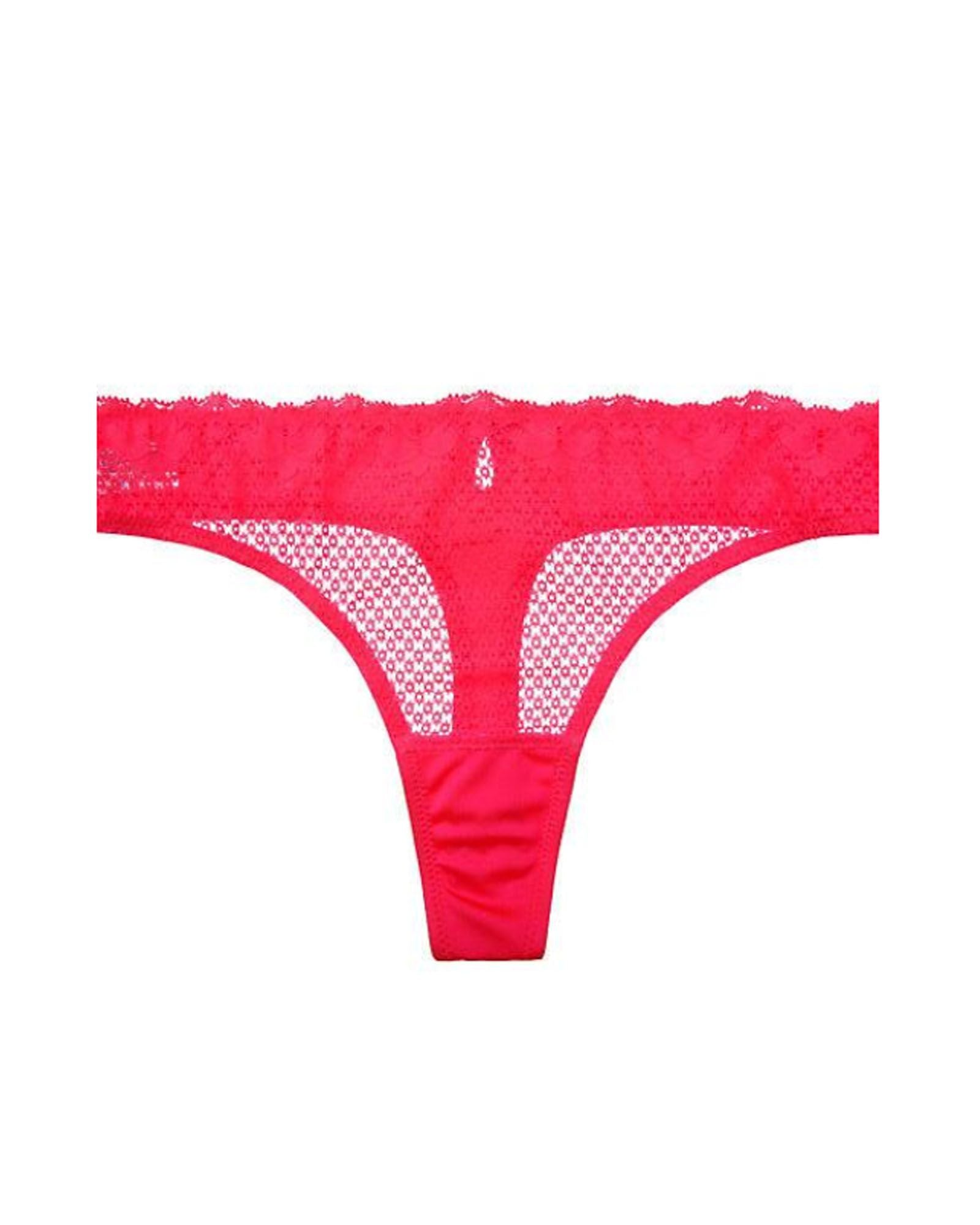 Timpa Duet Lace Low-Cut Thong in pink