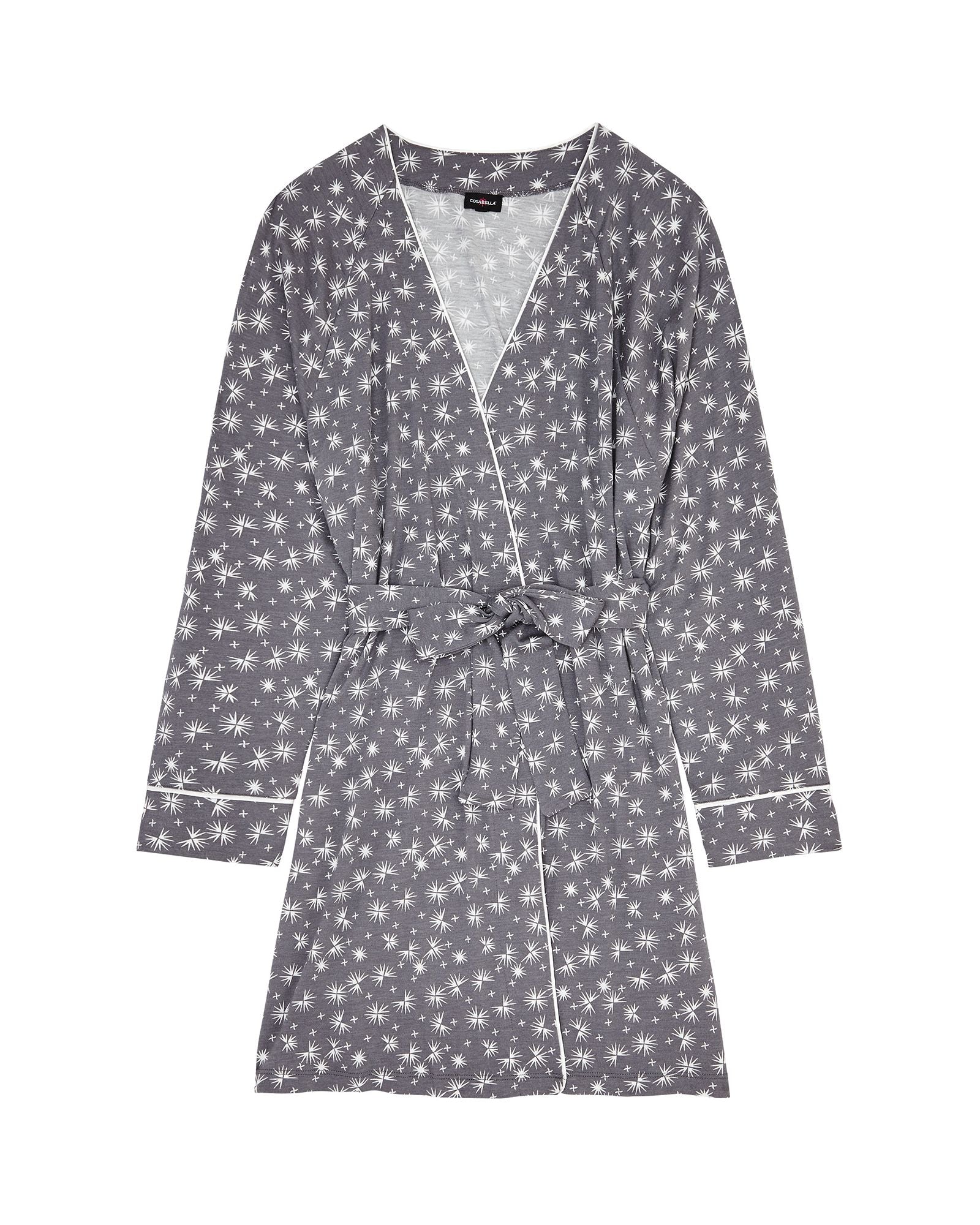 Cosabella Bella PJ Printed Robe in gray