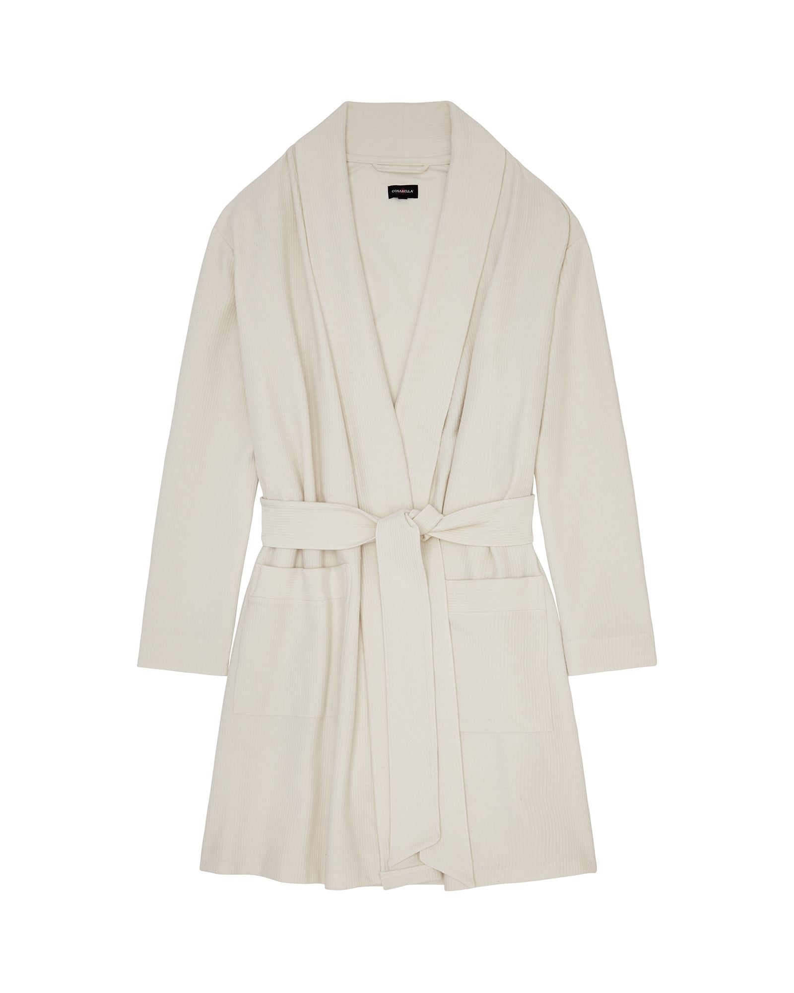 Cosabella Cozy Merida Knit Mixed Robe in white