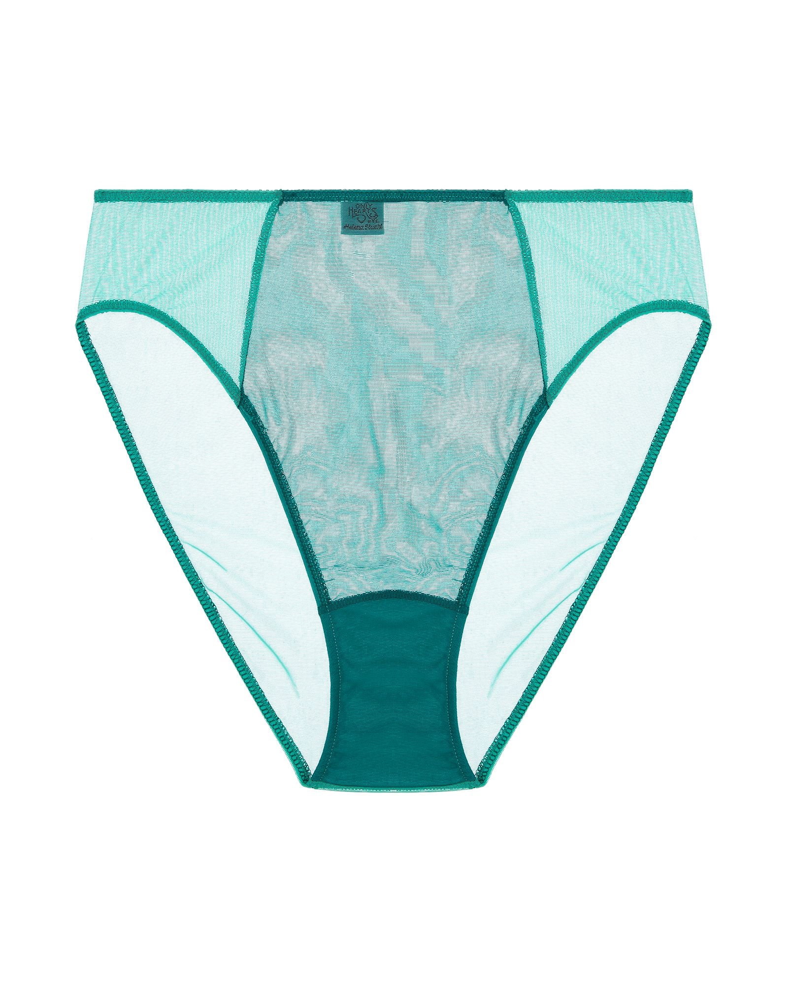 Only Hearts Color Block Whisper High Cut Brief in green