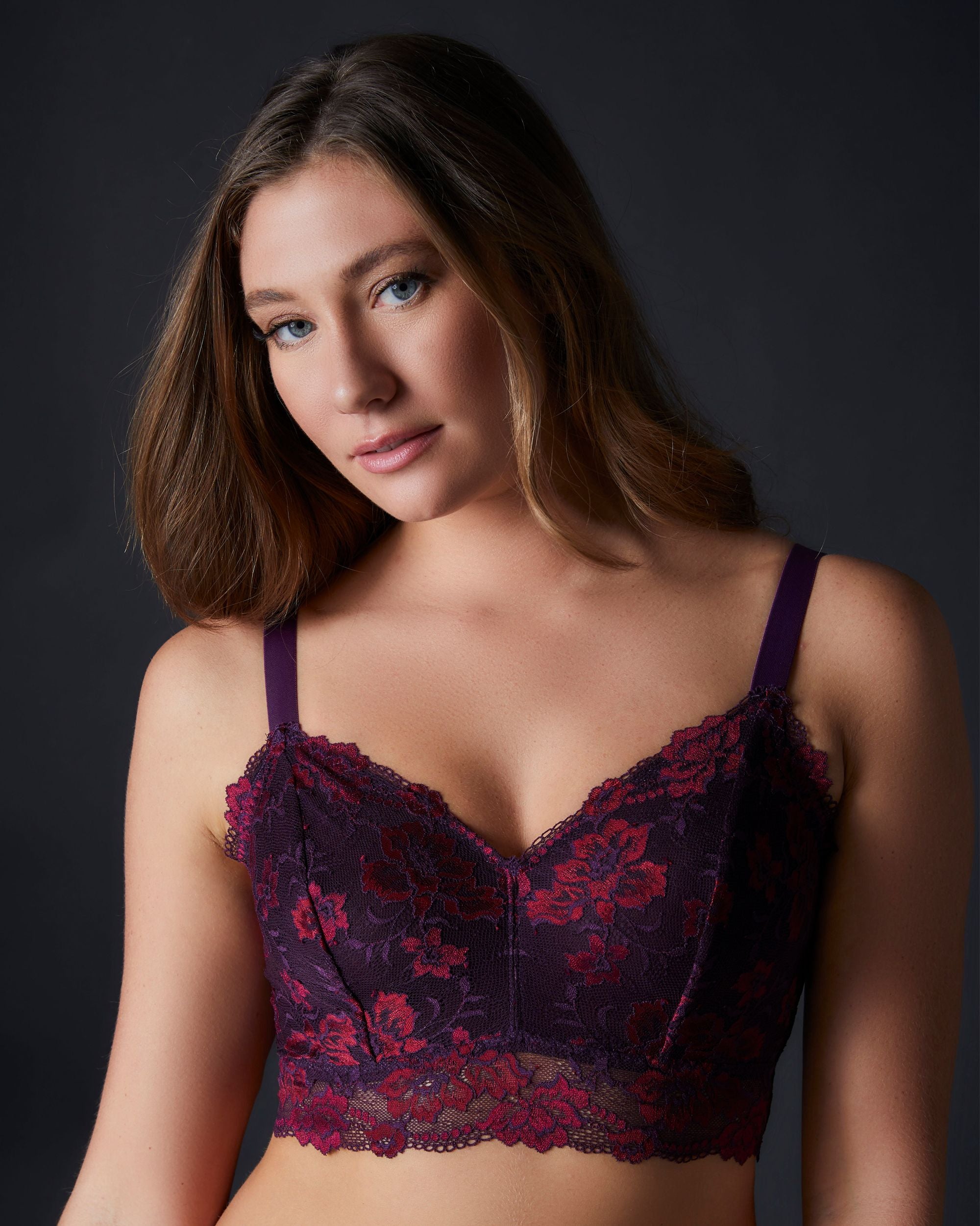 Cosabella Savona Curvy Longline Bralette in purple