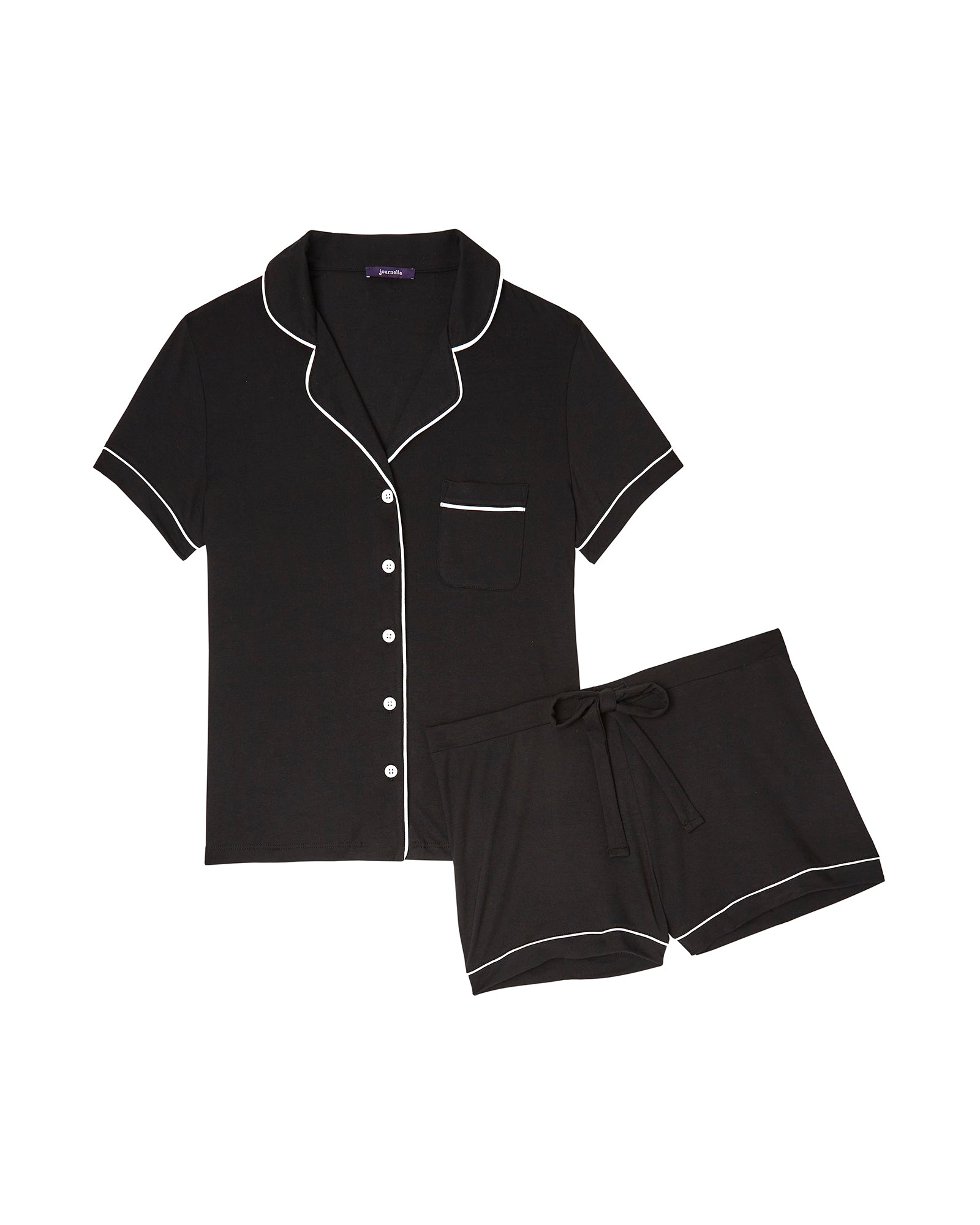 Journelle Lilly Short Sleeve Pajama Set in black
