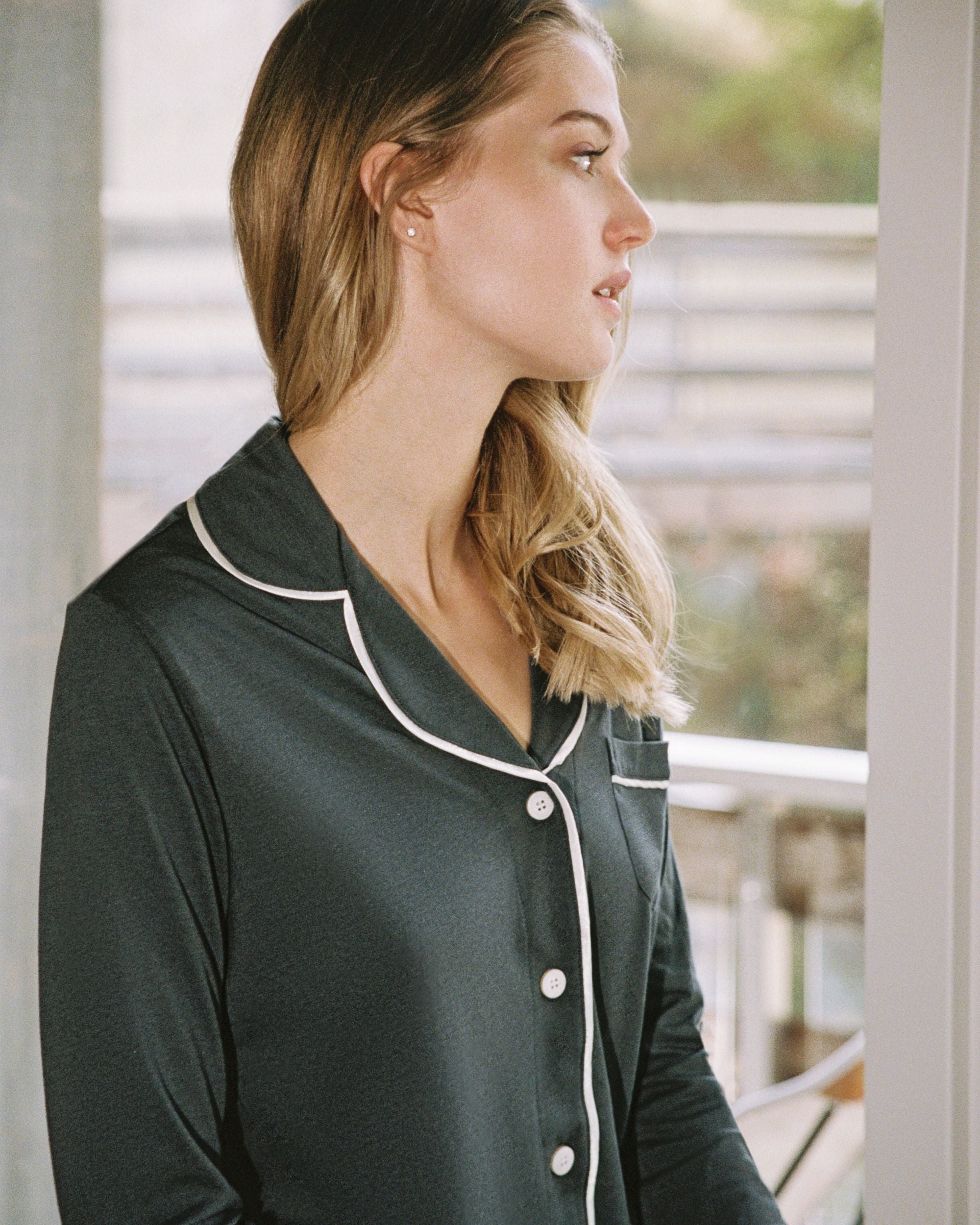 Cosabella Bella Long Sleeve Top & Pant Set in gray