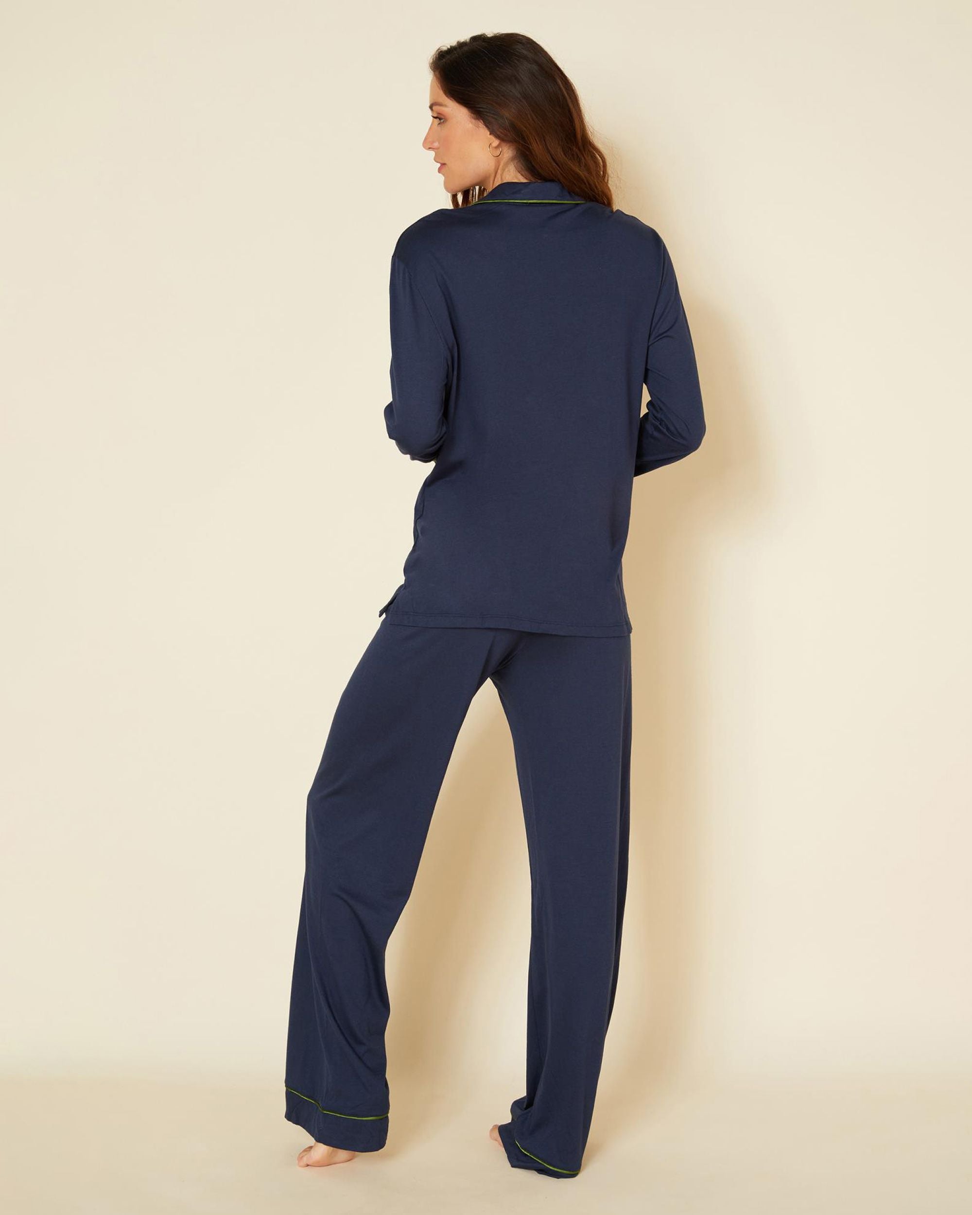 Cosabella Bella Long Sleeve Top & Pant Set in blue