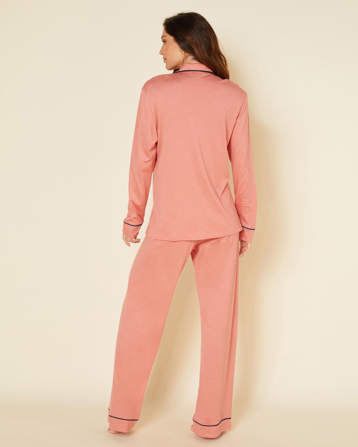 Cosabella Bella Long Sleeve Top & Pant Set in pink