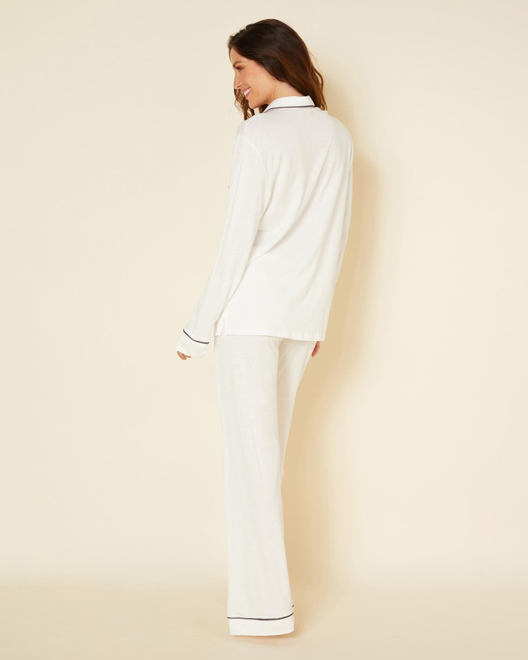 Cosabella Bella Long Sleeve Top & Pant Set in white