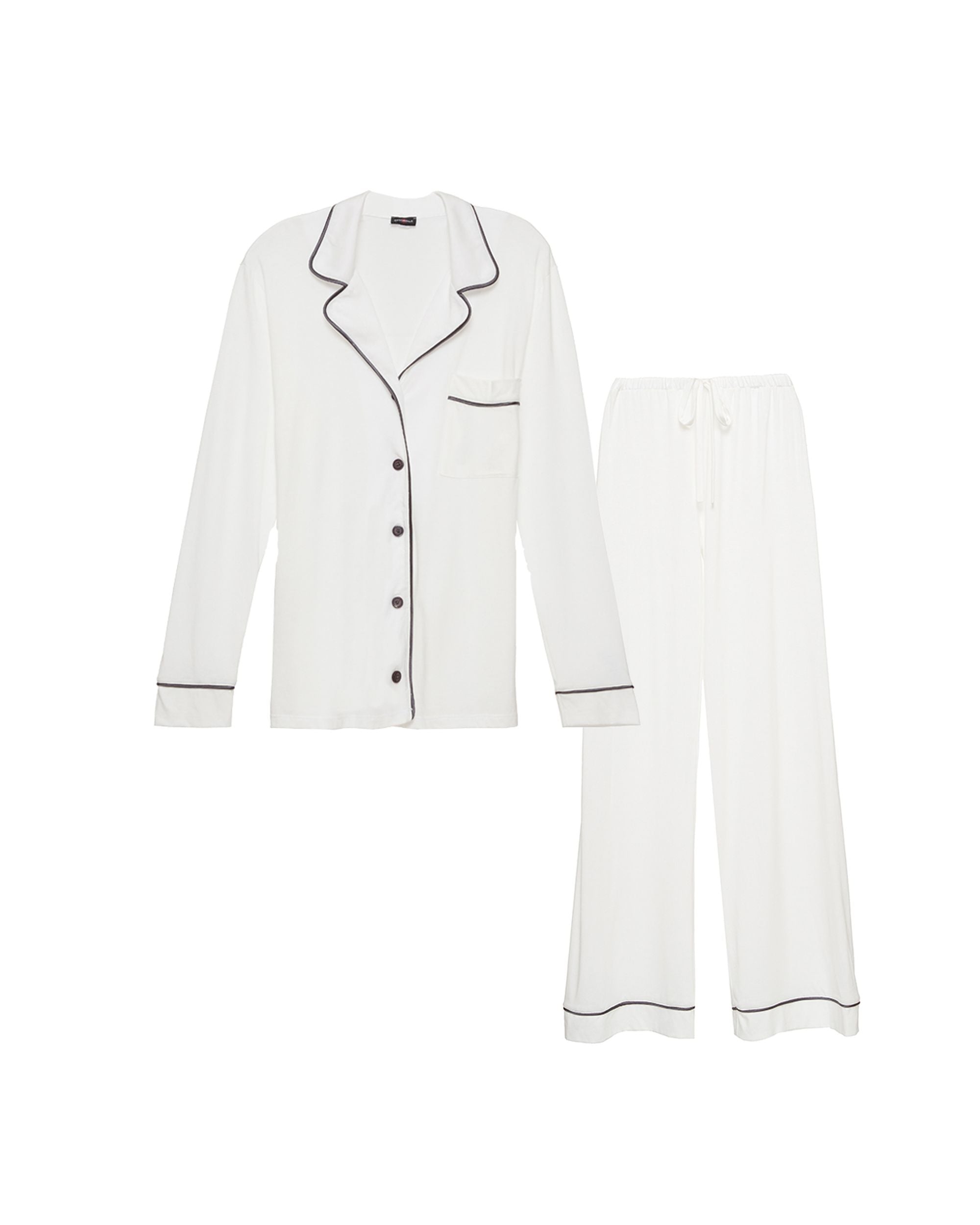 Cosabella Bella Long Sleeve Top & Pant Set in white