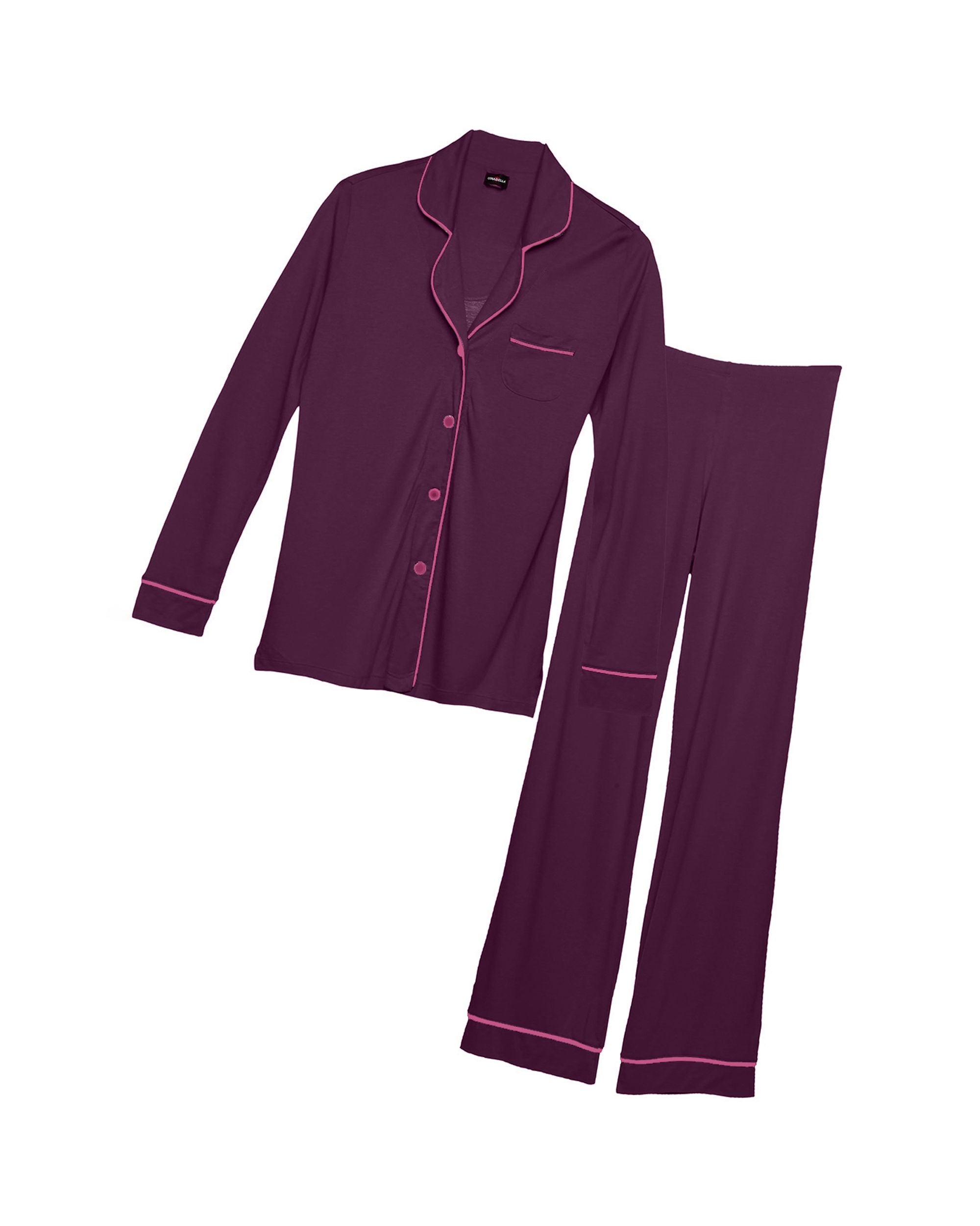 Cosabella Bella Long Sleeve Top & Pant Set in pink