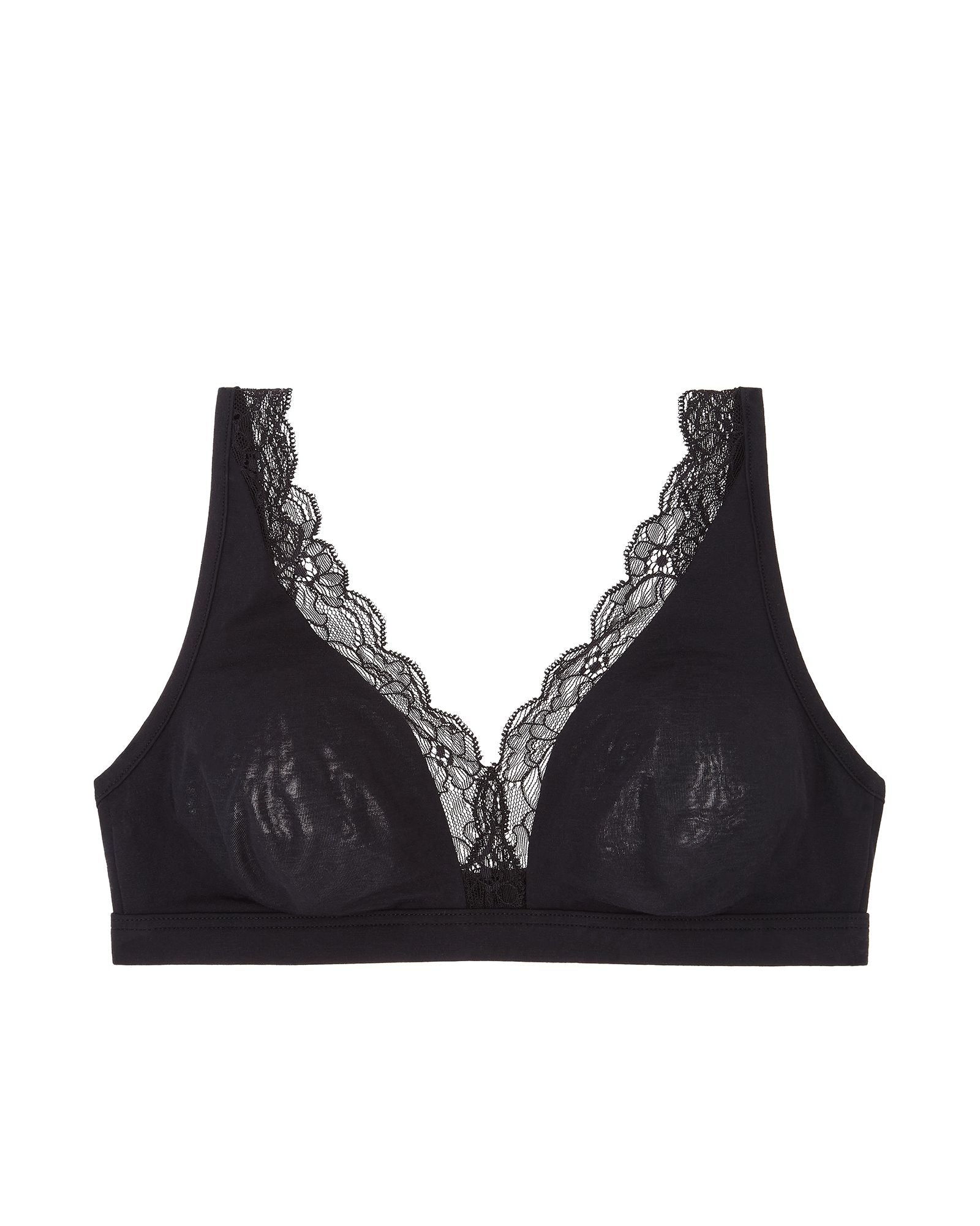Hanro Cotton Lace Soft Cup Bra in black