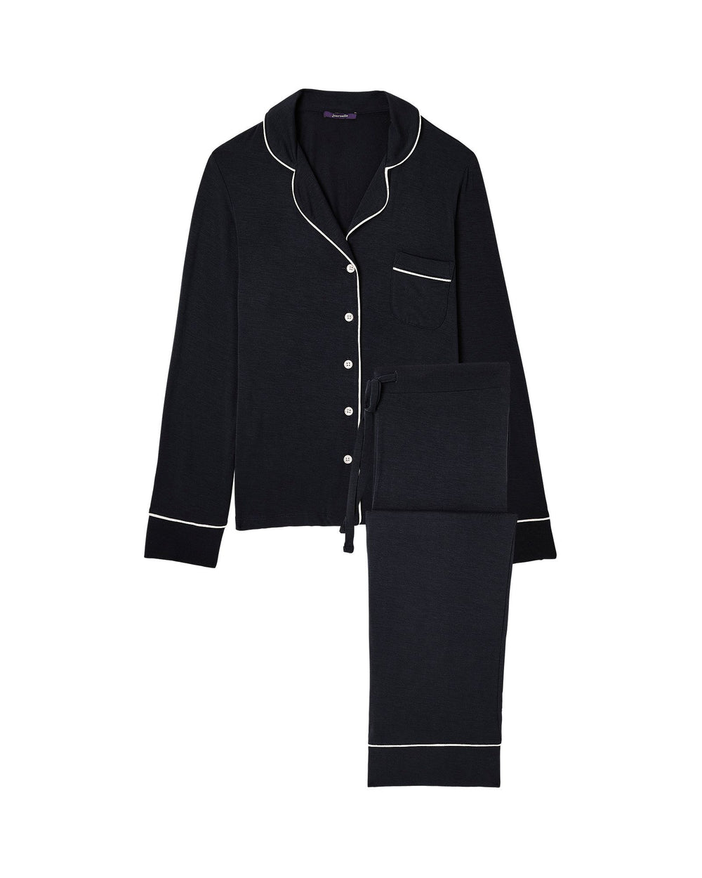 Journelle Lilly Long Sleeve & Pant Pajama Set in black