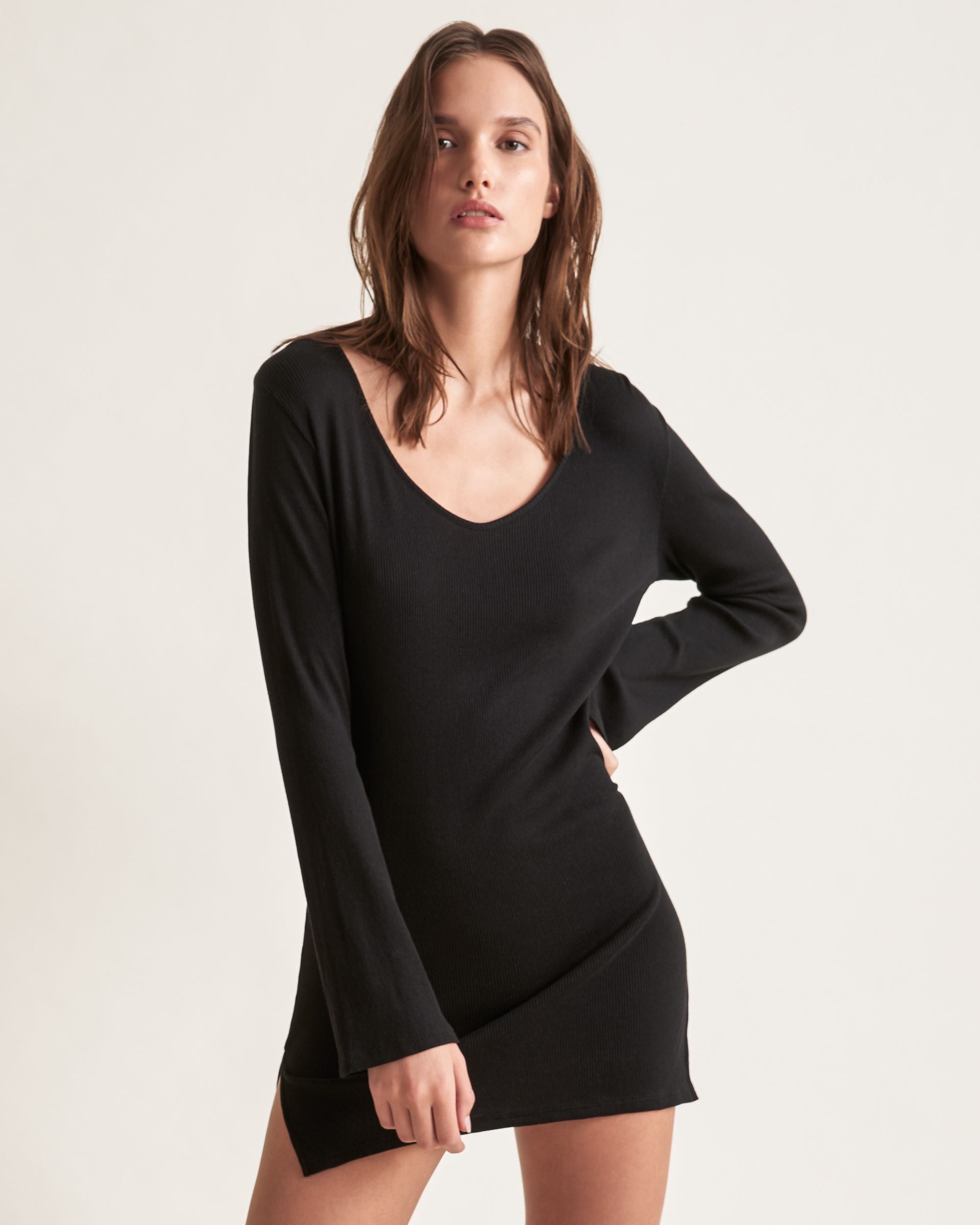 Skin Pima Cotton Romina Sleepshirt in black