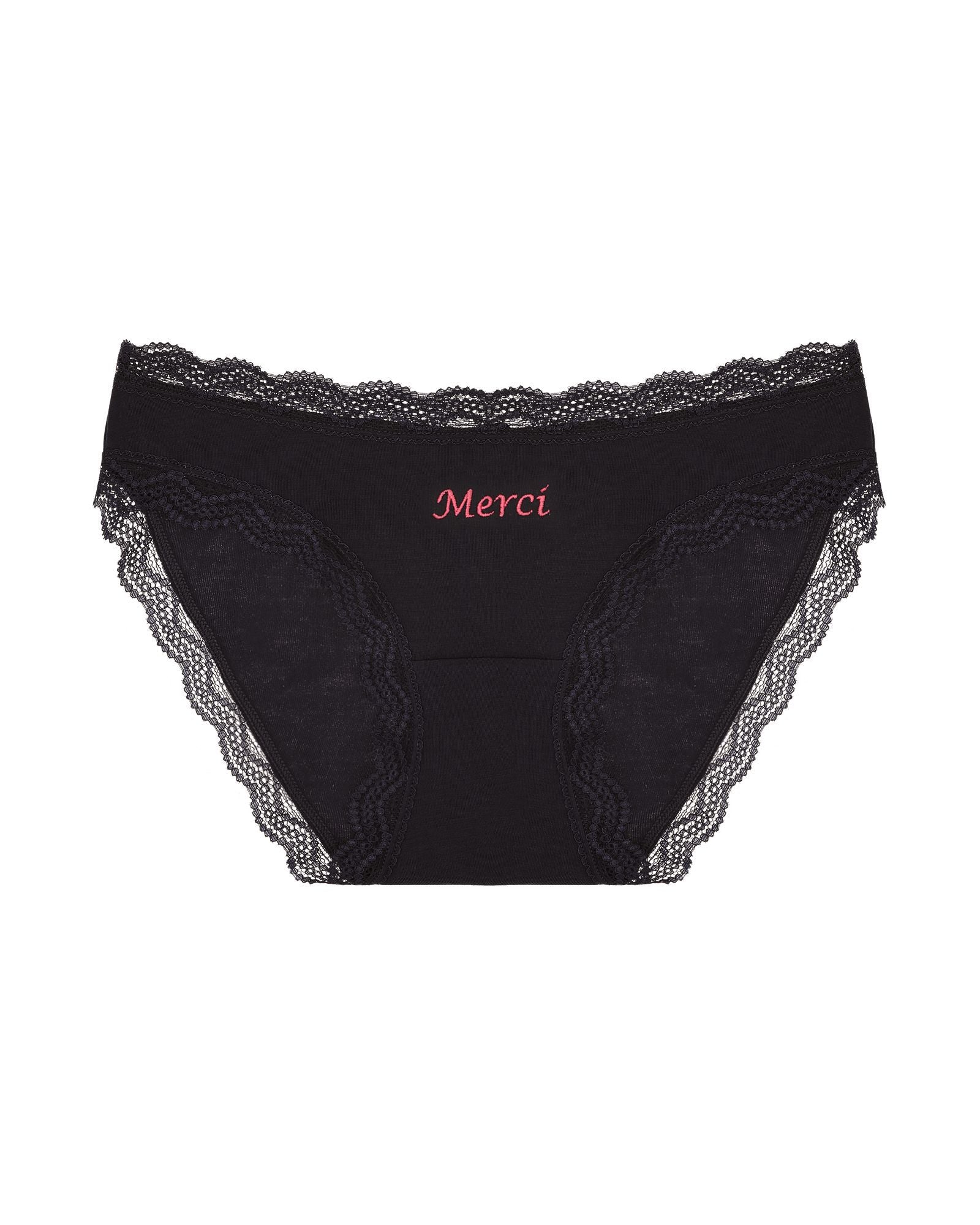 Stripe + Stare Merci French Knicker in black