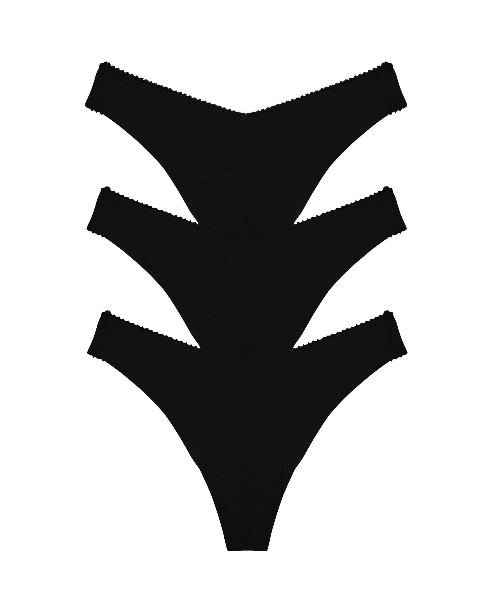 Journelle Romy Jolie Thong 3 Pack in black